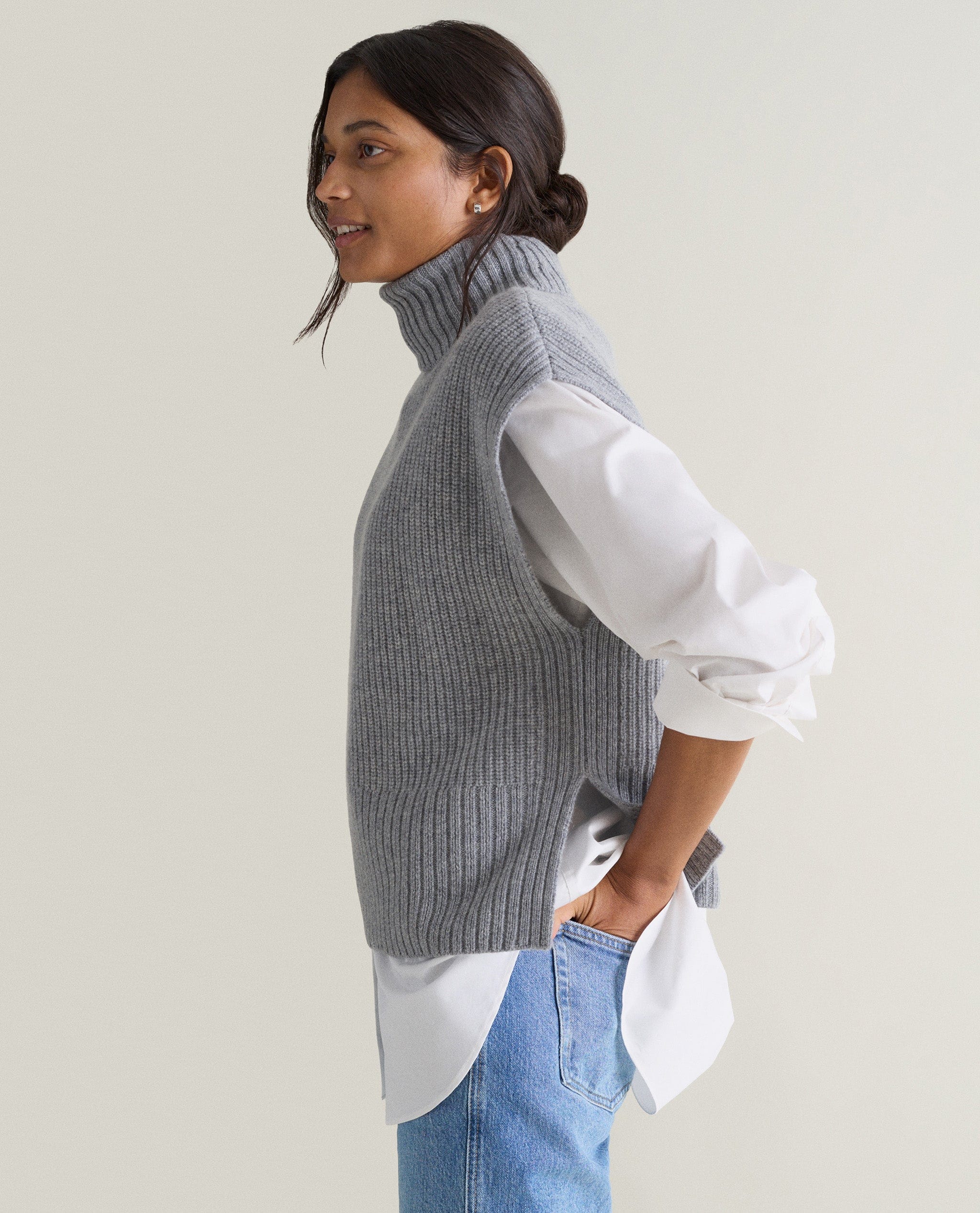 Women's Cashmere Merino Roll Neck Tabard