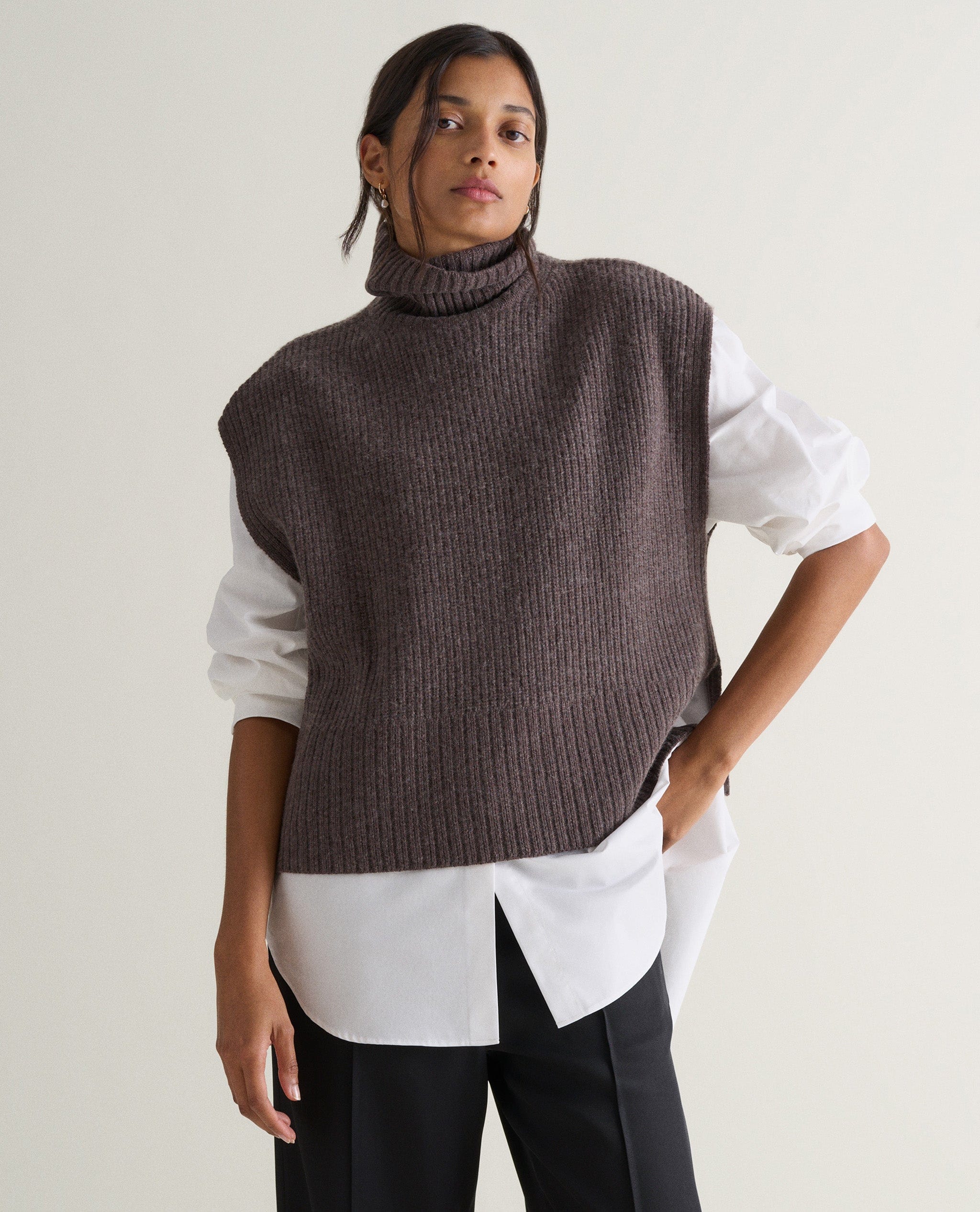 Women's Cashmere Merino Roll Neck Tabard