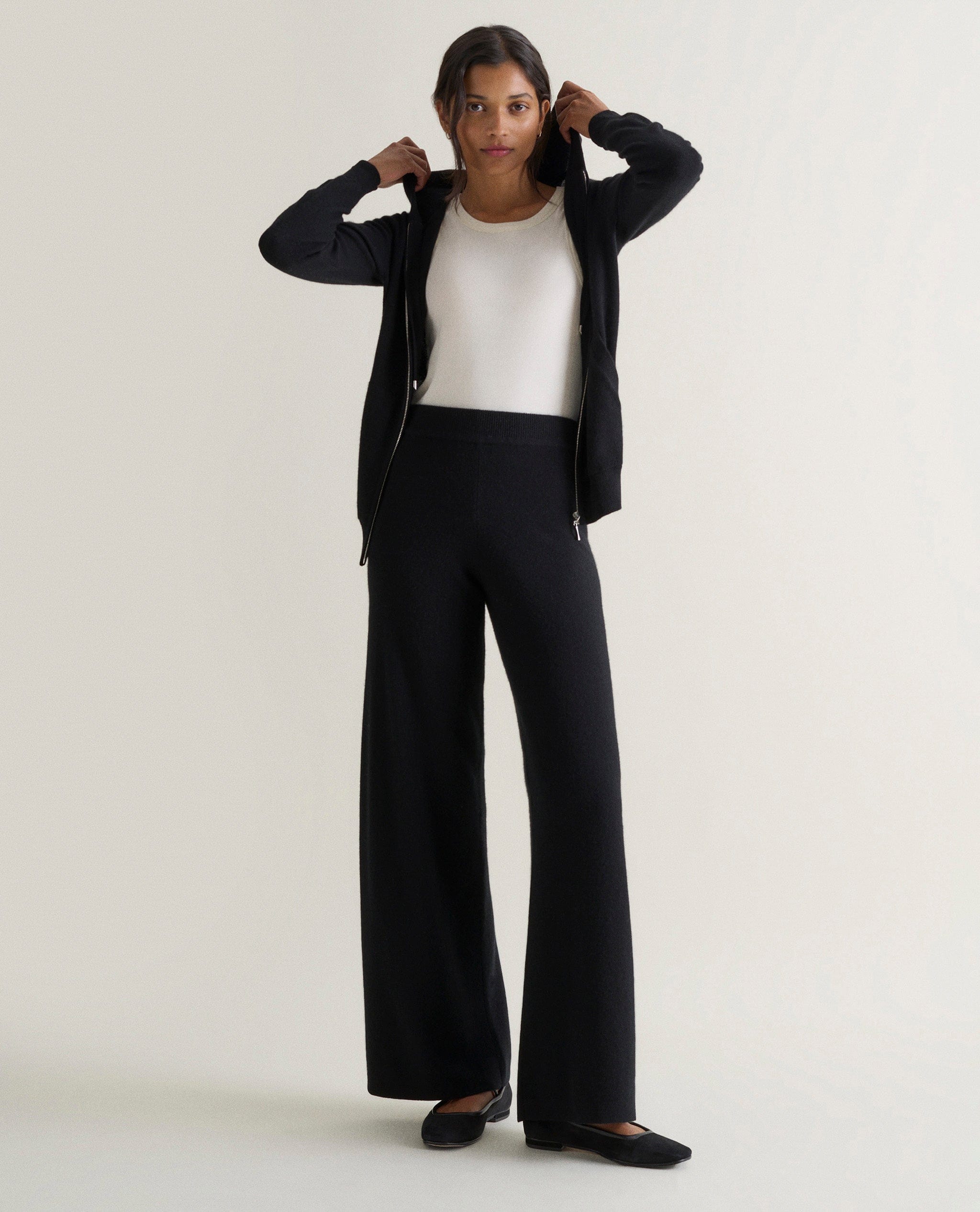 Women's Finest Cashmere Wide-Leg Trousers