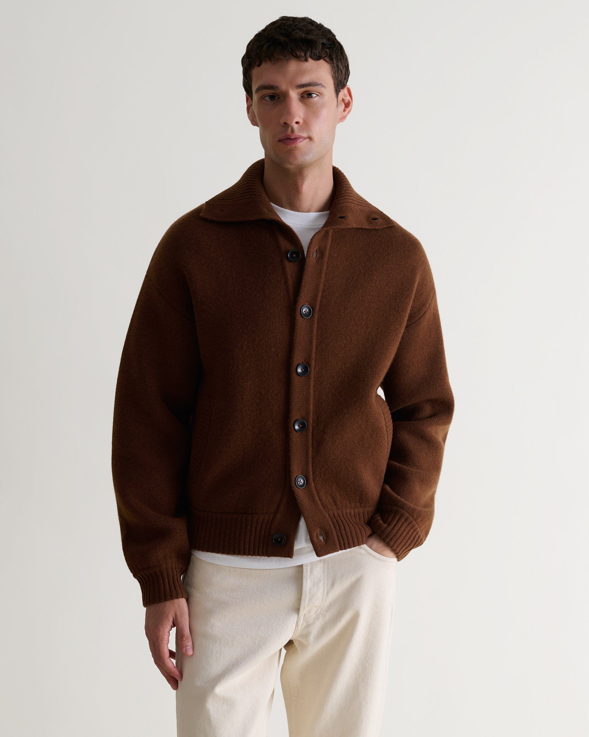 Men's Cashmere Merino Buttoned Cardigan
