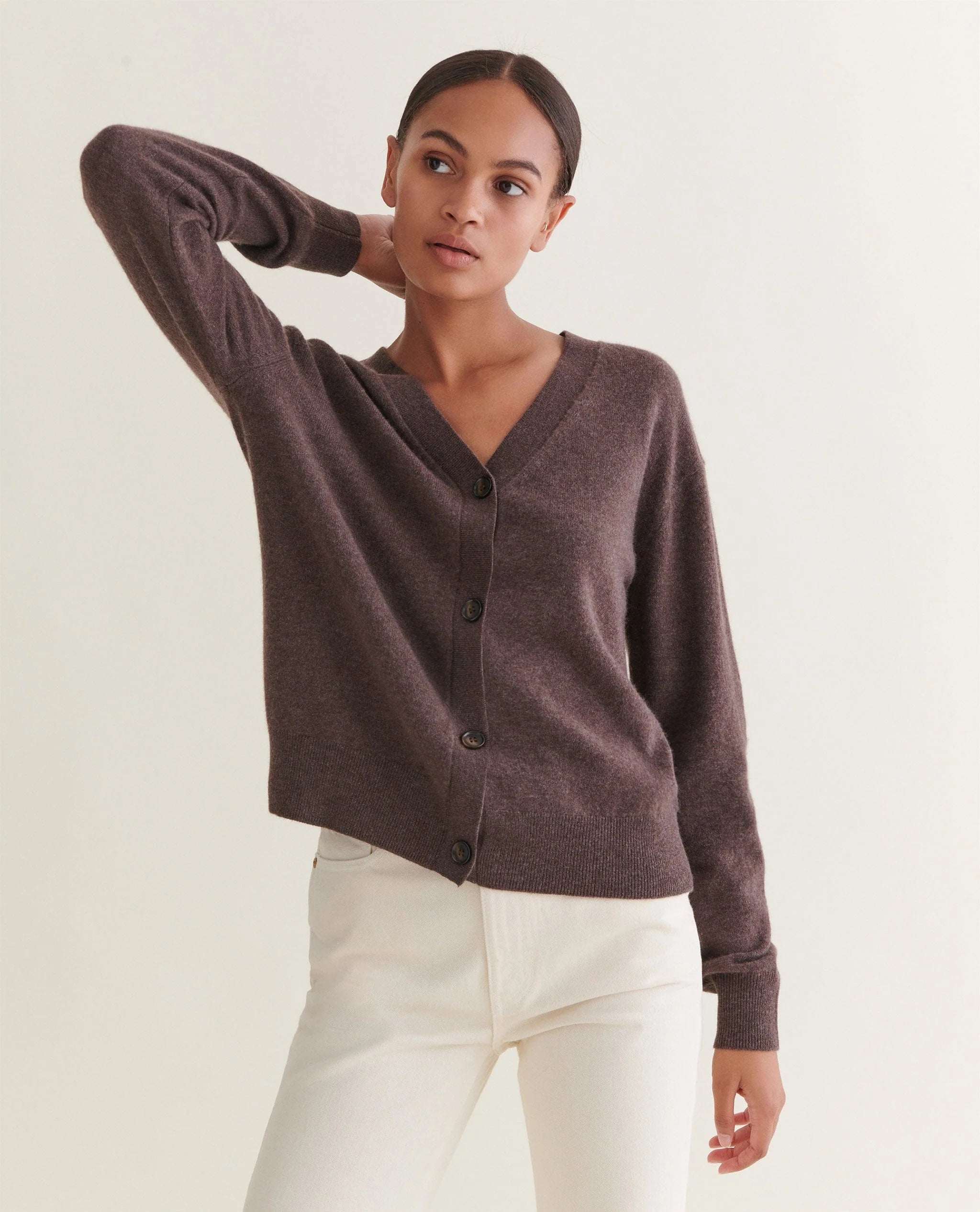 Women's Finest Cashmere Knitted V Neck Cardigan