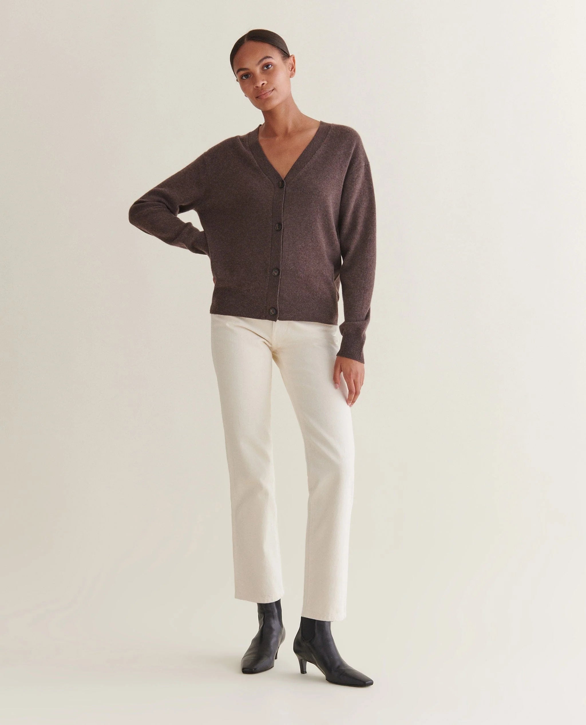 Women's Finest Cashmere Knitted V Neck Cardigan