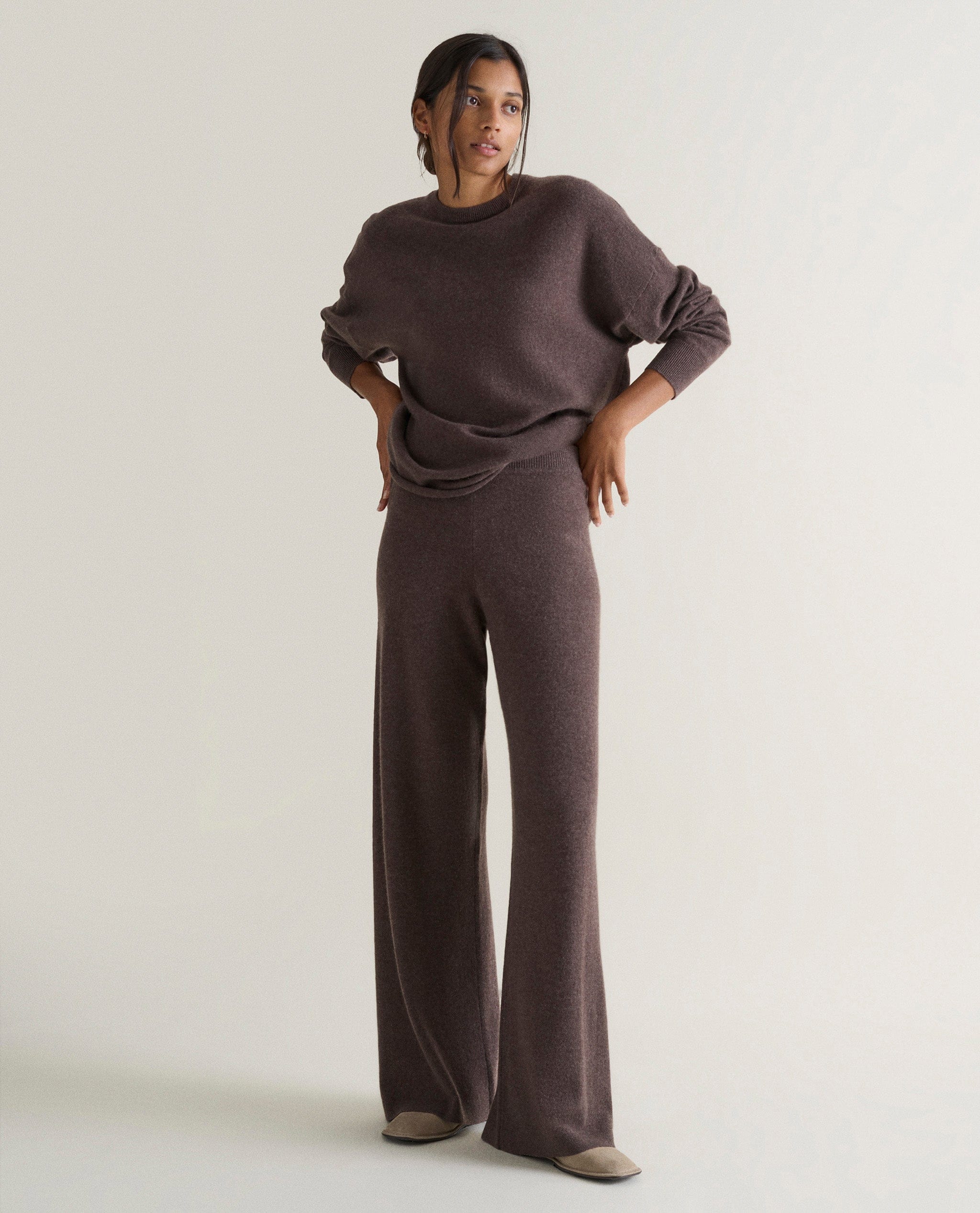 Women's Finest Cashmere Wide-Leg Trousers
