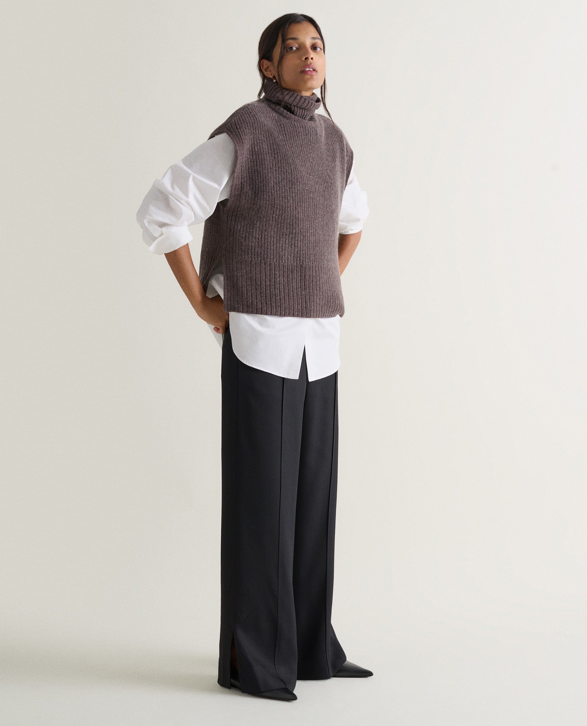 Women's Cashmere Merino Roll Neck Tabard