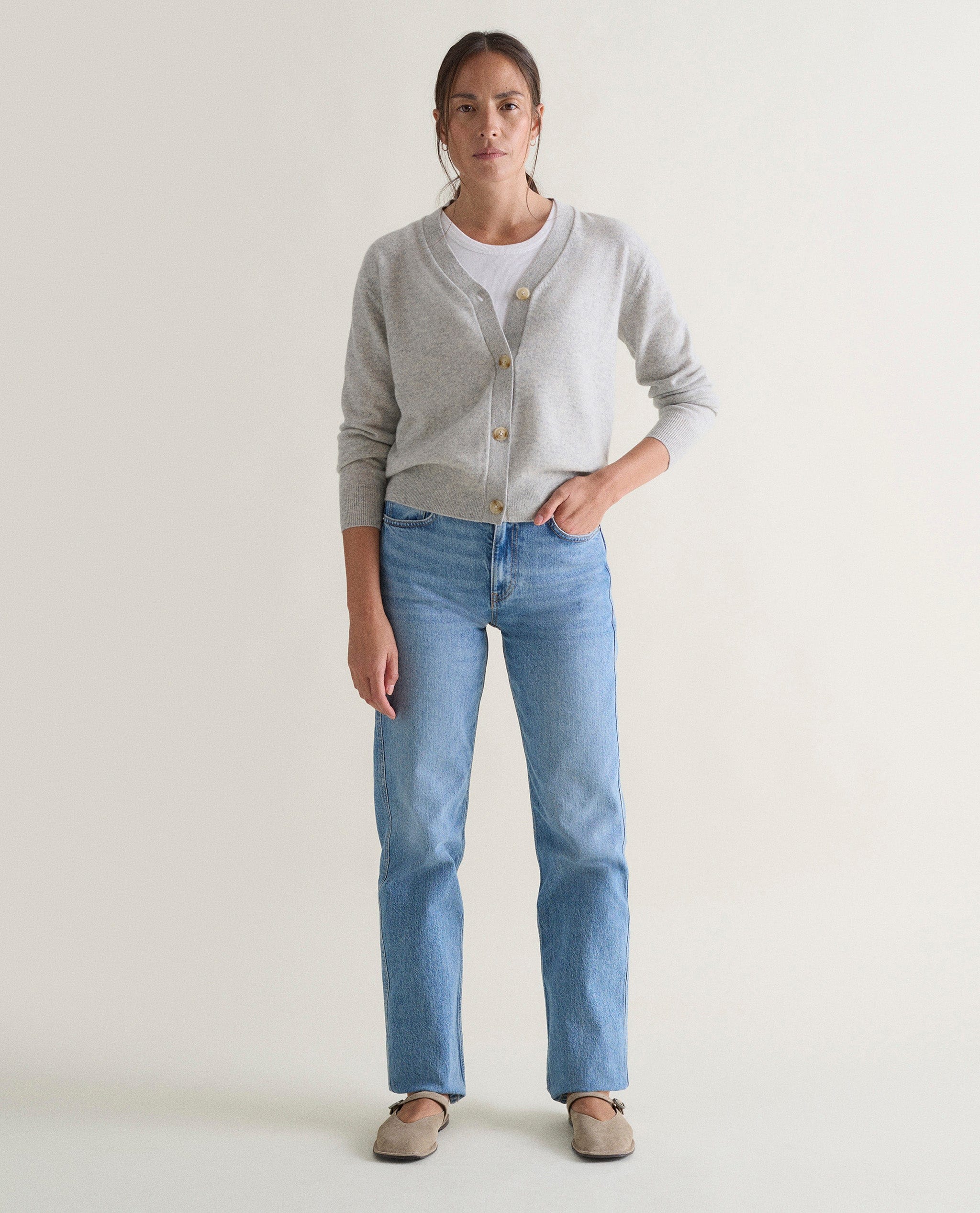 Women's Finest Cashmere Knitted V Neck Cardigan