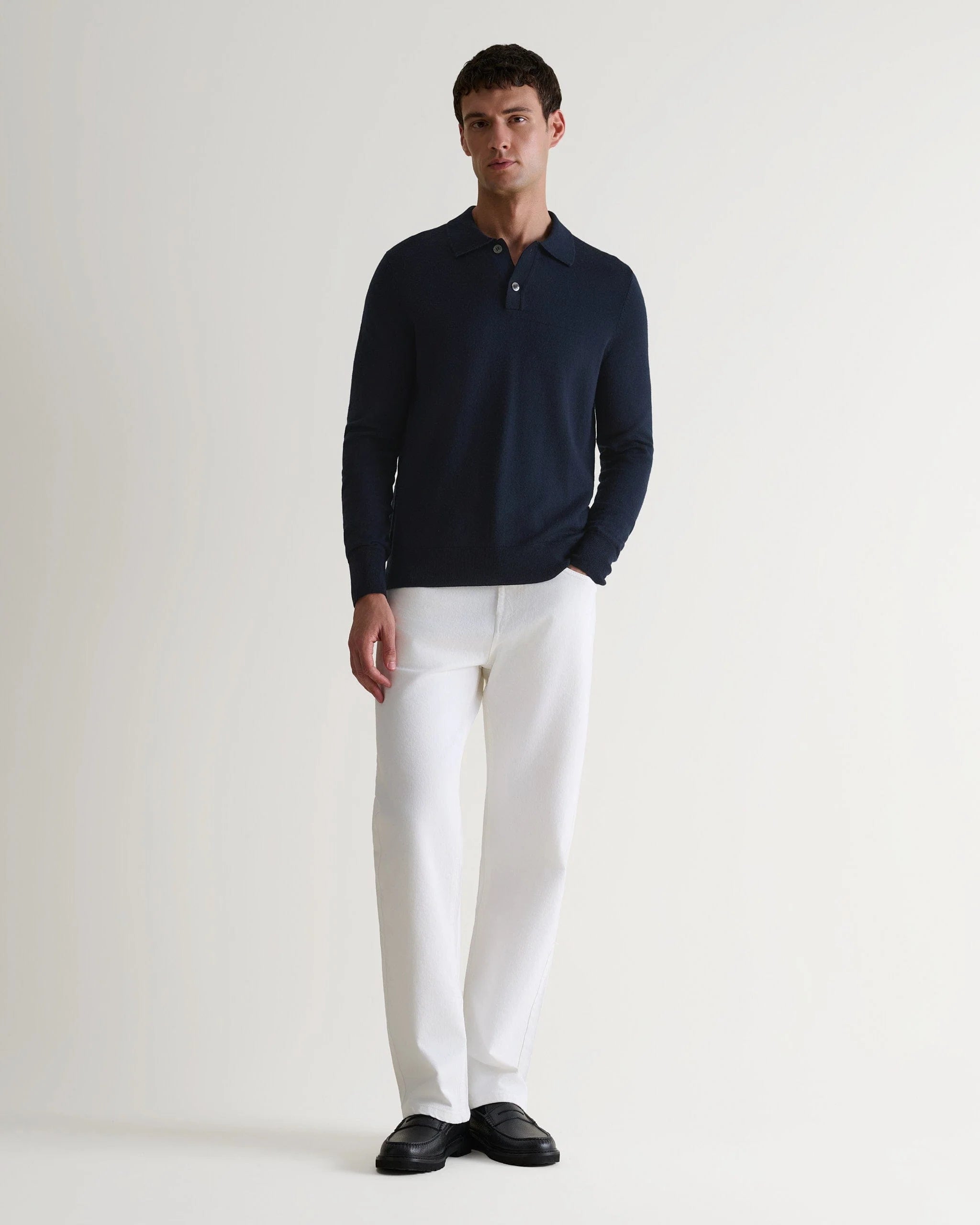 Men's Merino Knitted Polo Jumper