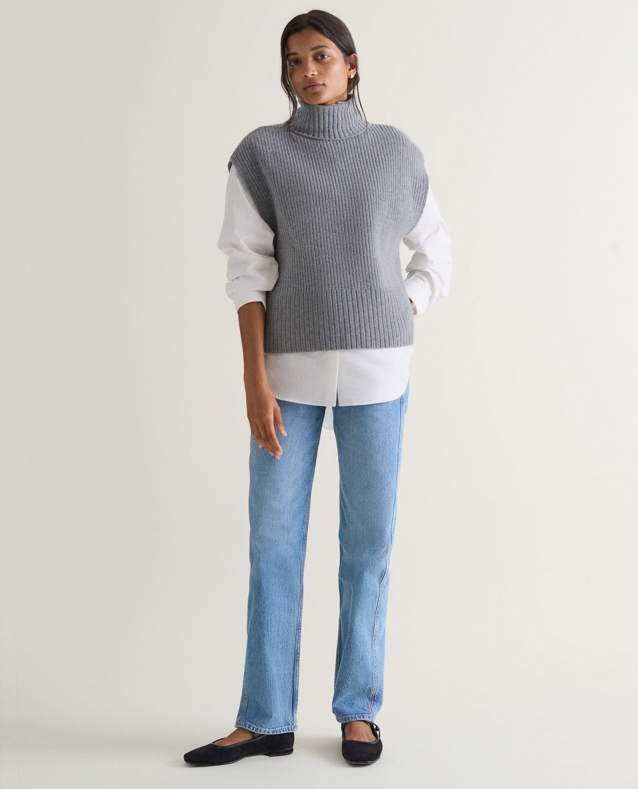 Women's Cashmere Merino Roll Neck Tabard