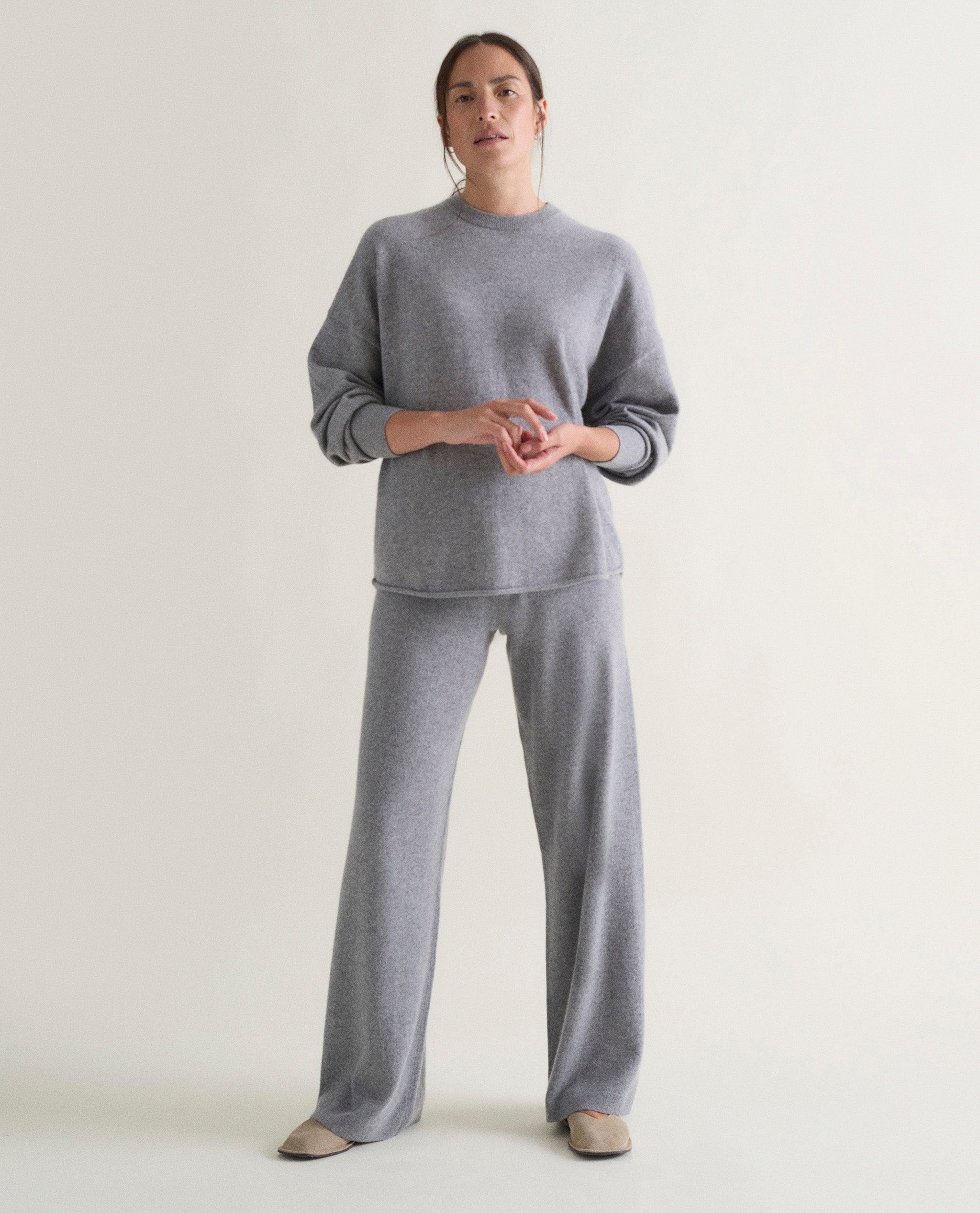 Women's Finest Cashmere Wide-Leg Trousers
