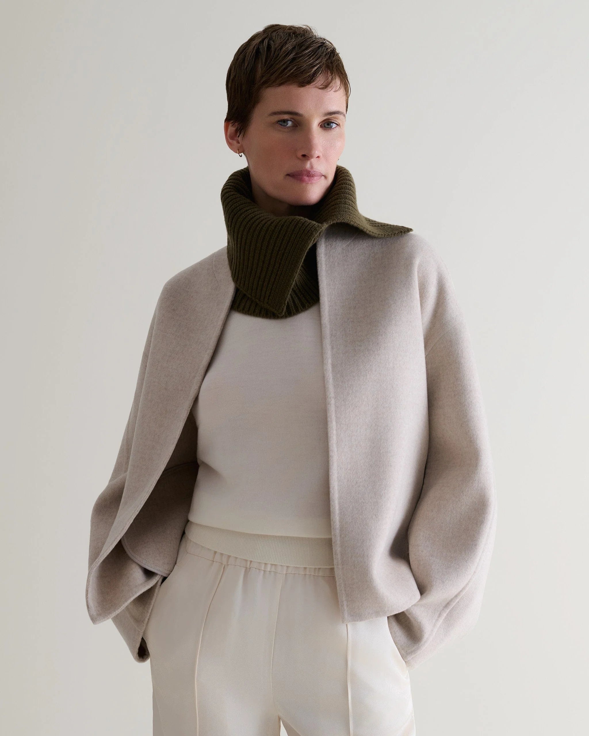 Cashmere Merino Ribbed Collar