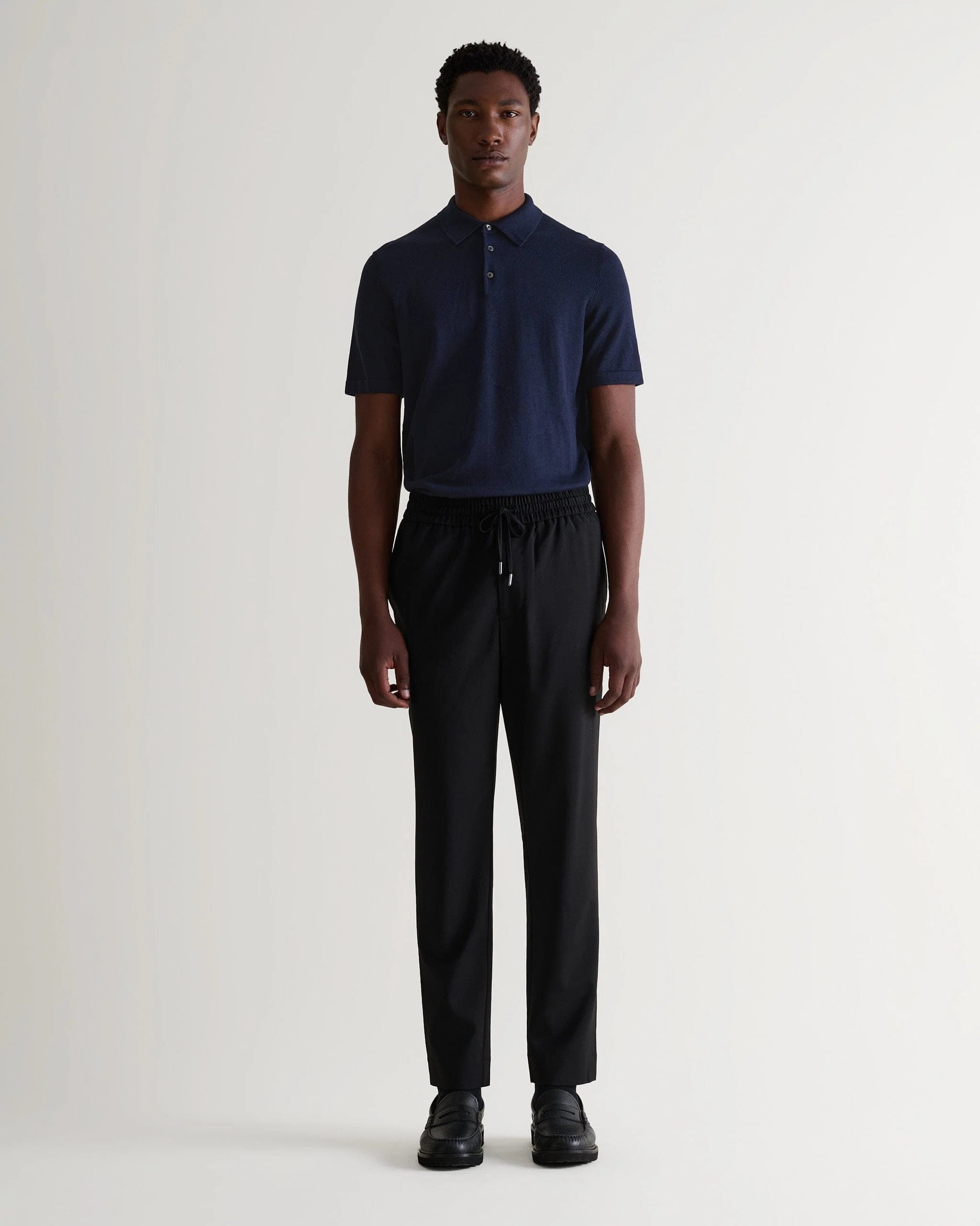 Men's Silk-Cotton Fine Knit Polo