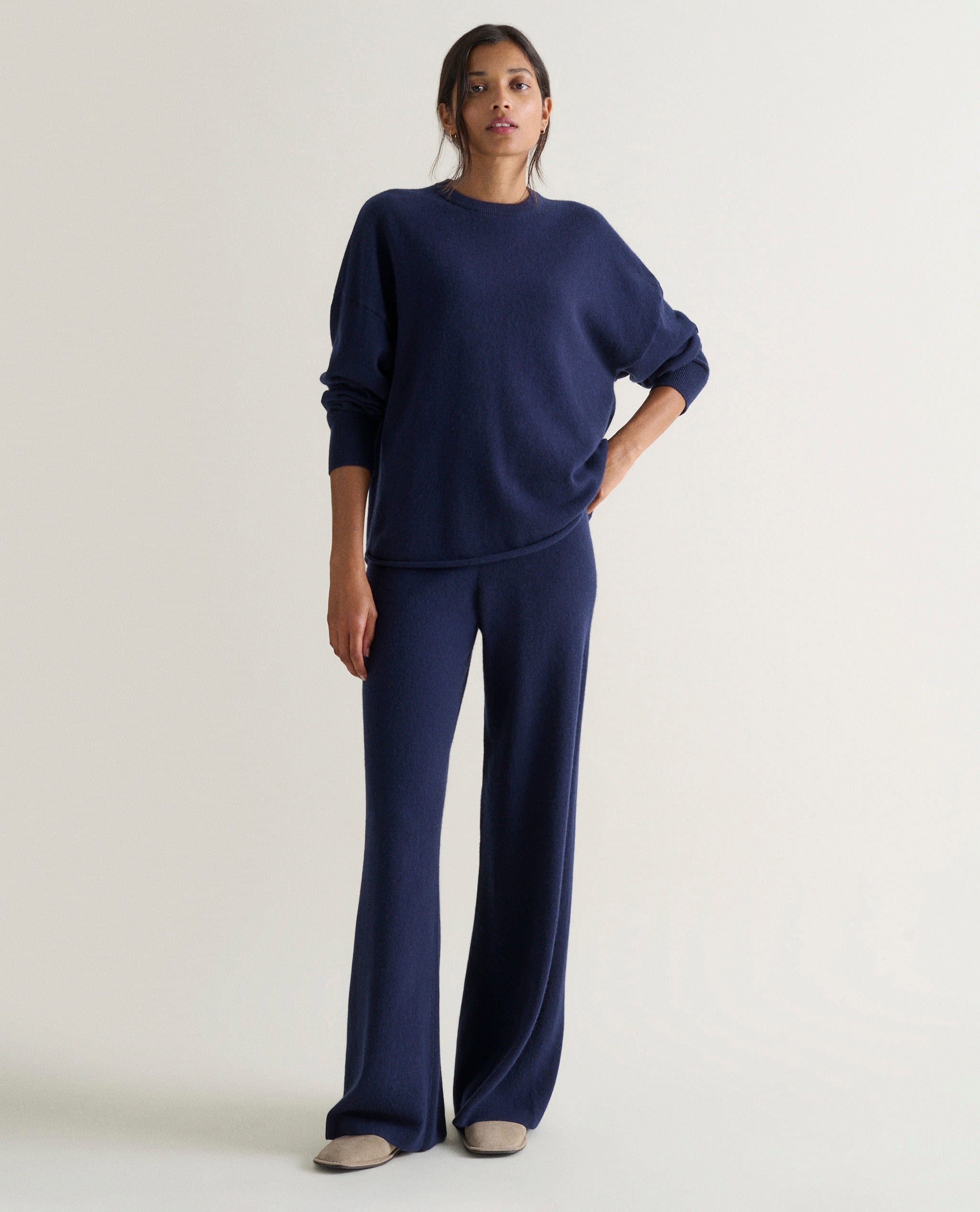Women's Finest Cashmere Wide-Leg Trousers