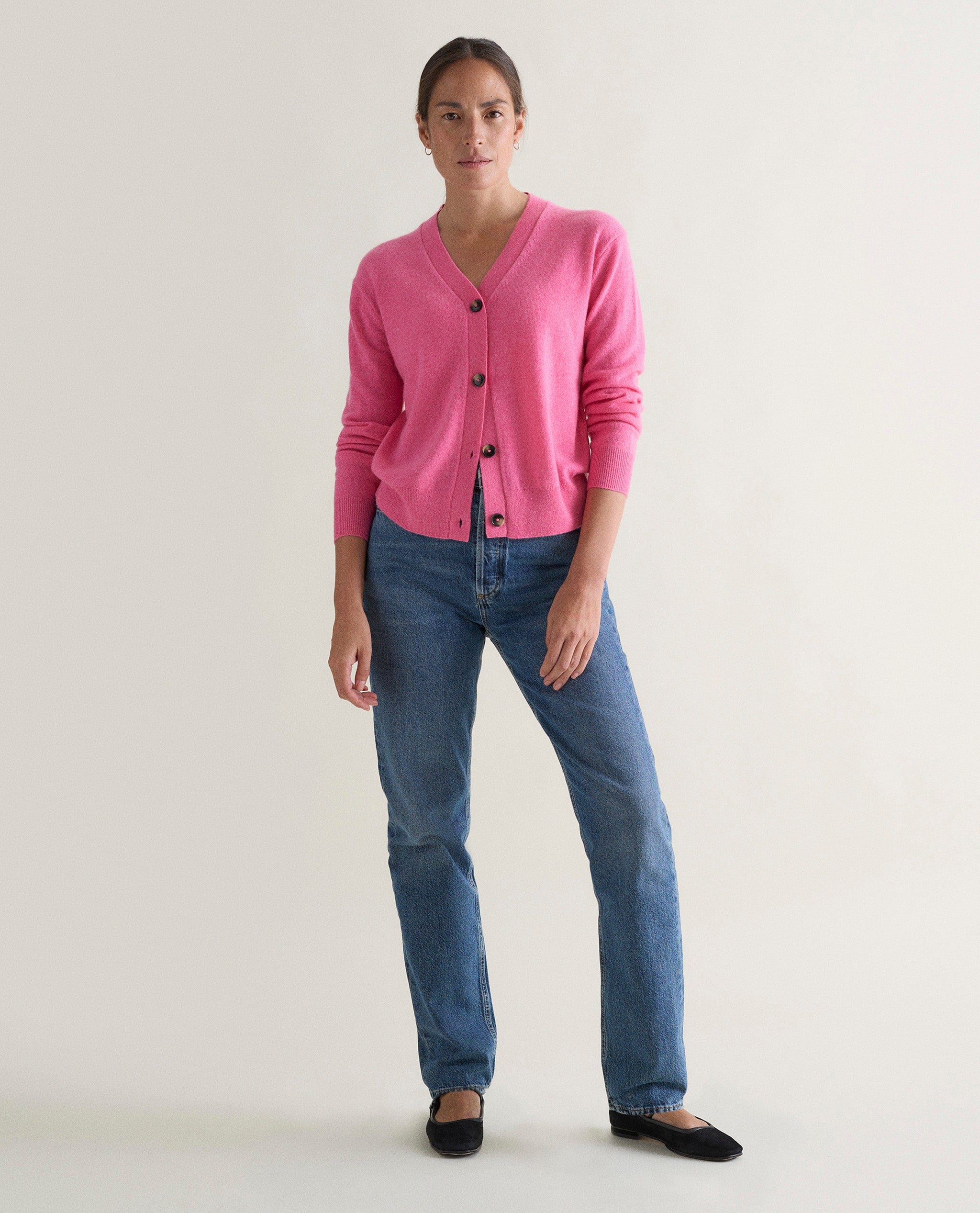 Women's Finest Cashmere Knitted V Neck Cardigan