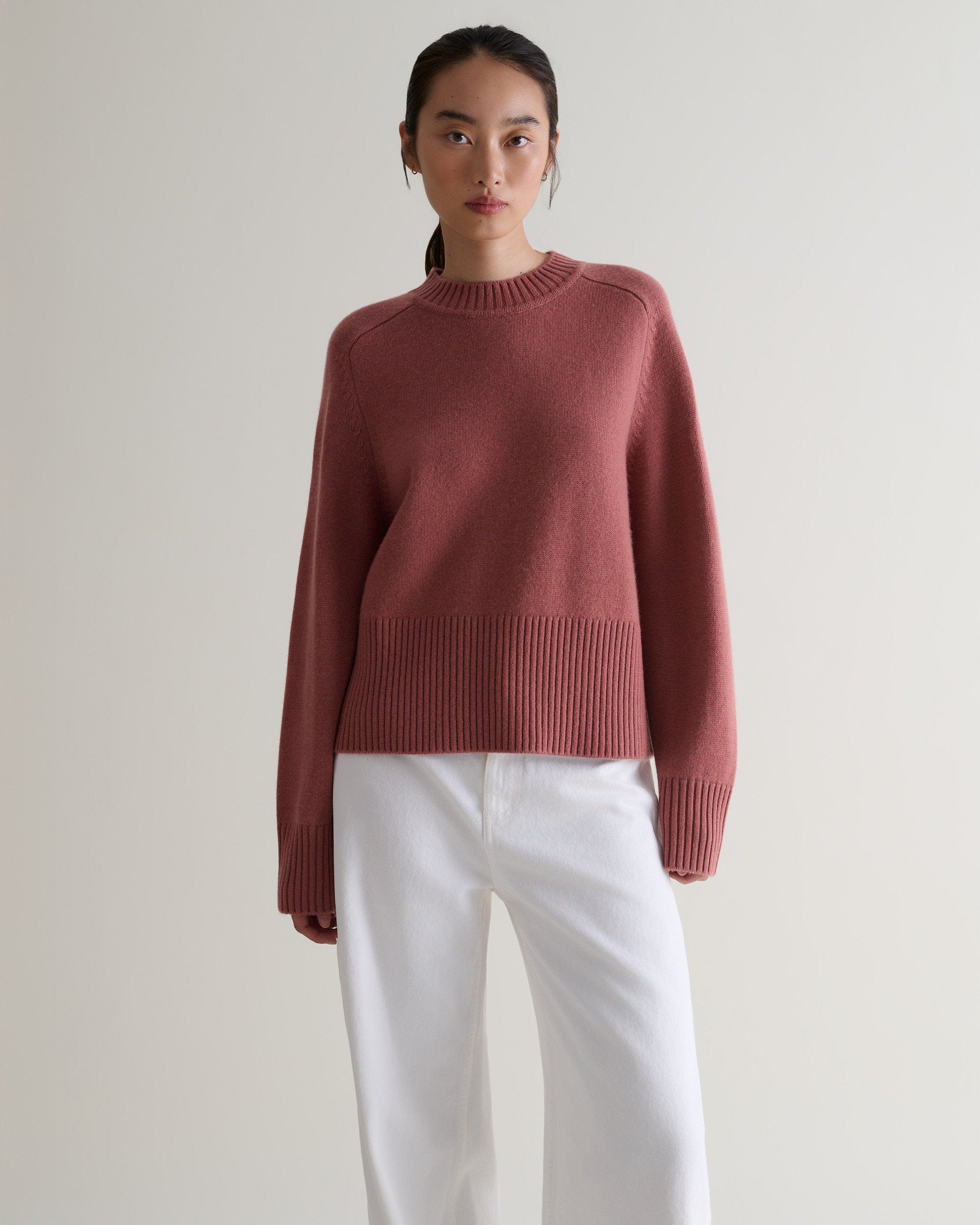 Women's Cashmere Merino Saddle Sleeve Crew Neck Jumper