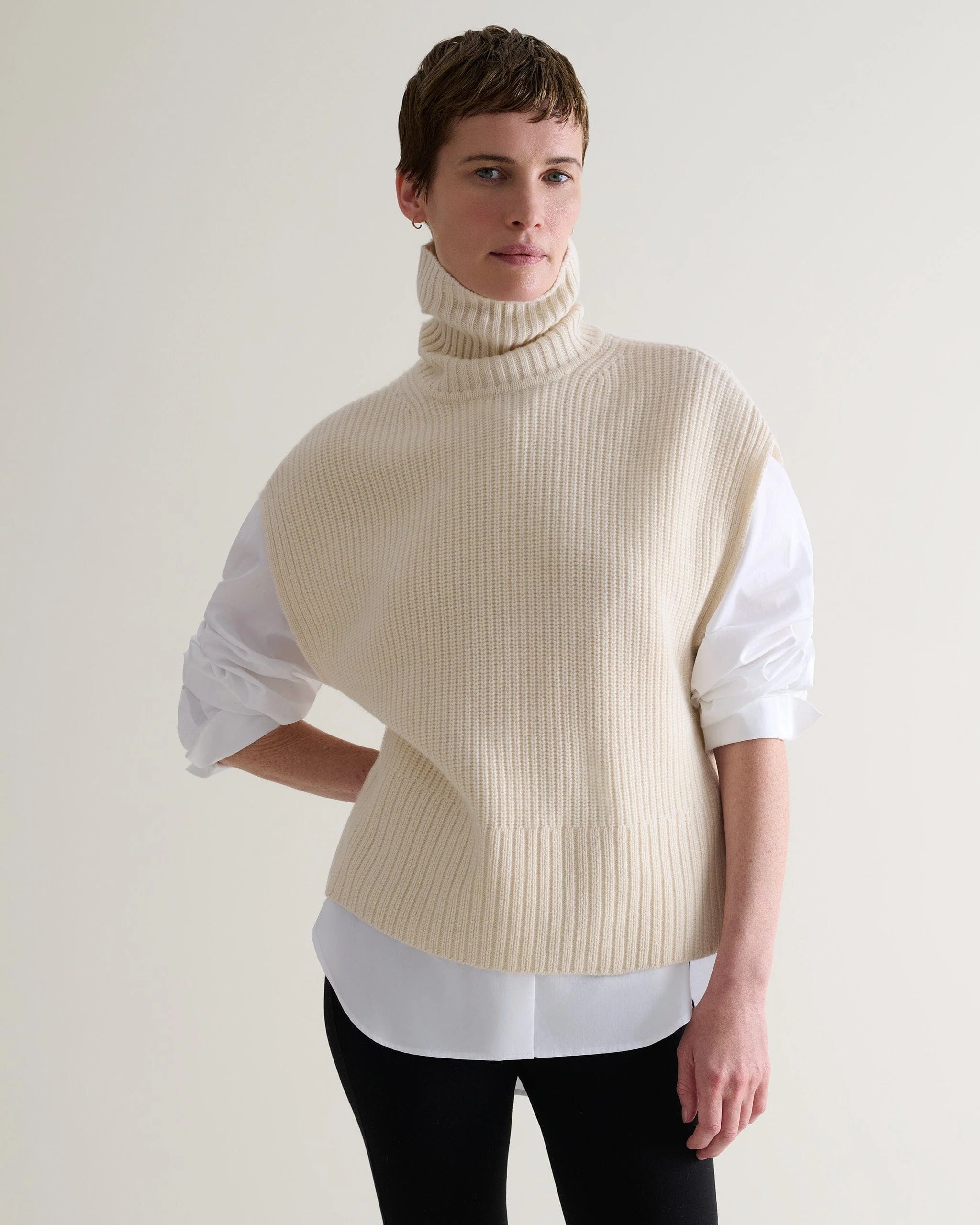 Women's Cashmere Merino Roll Neck Tabard