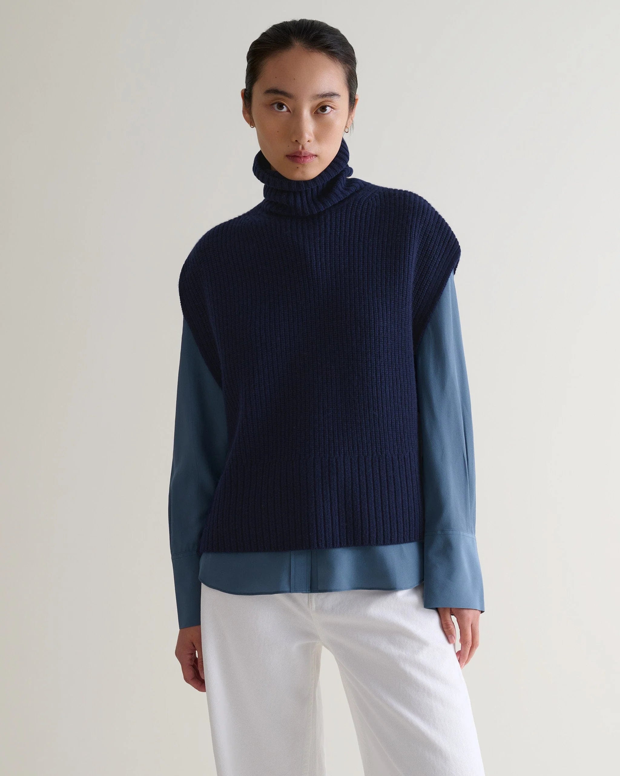 Women's Cashmere Merino Roll Neck Tabard