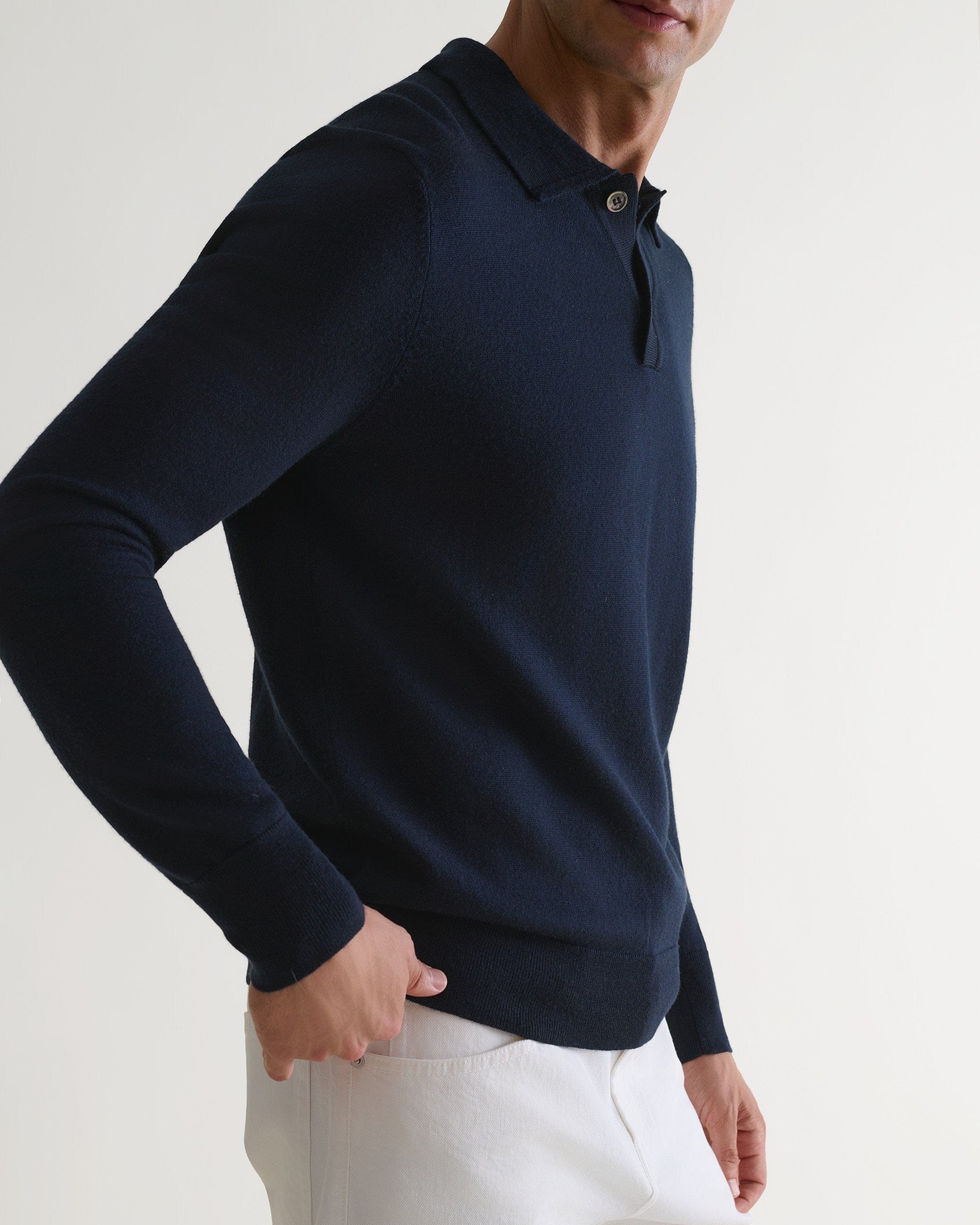 Men's Merino Knitted Polo Jumper