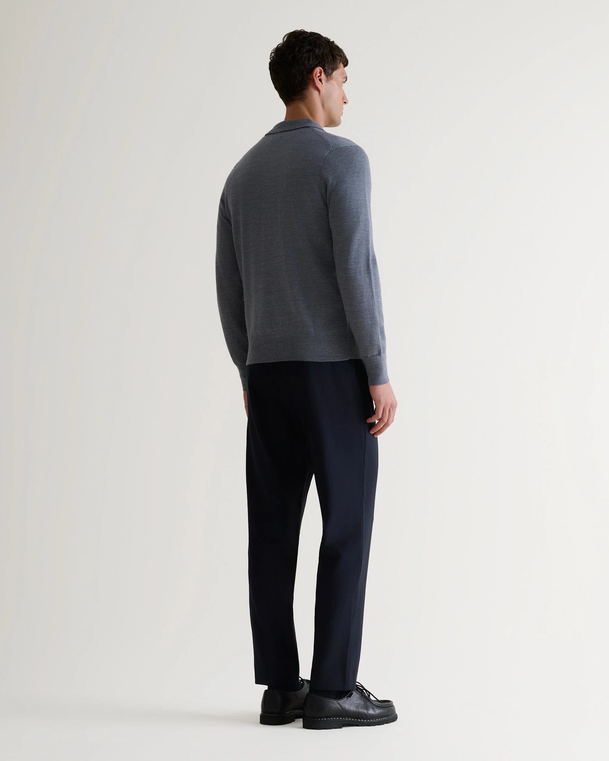 Men's Merino Knitted Polo Jumper