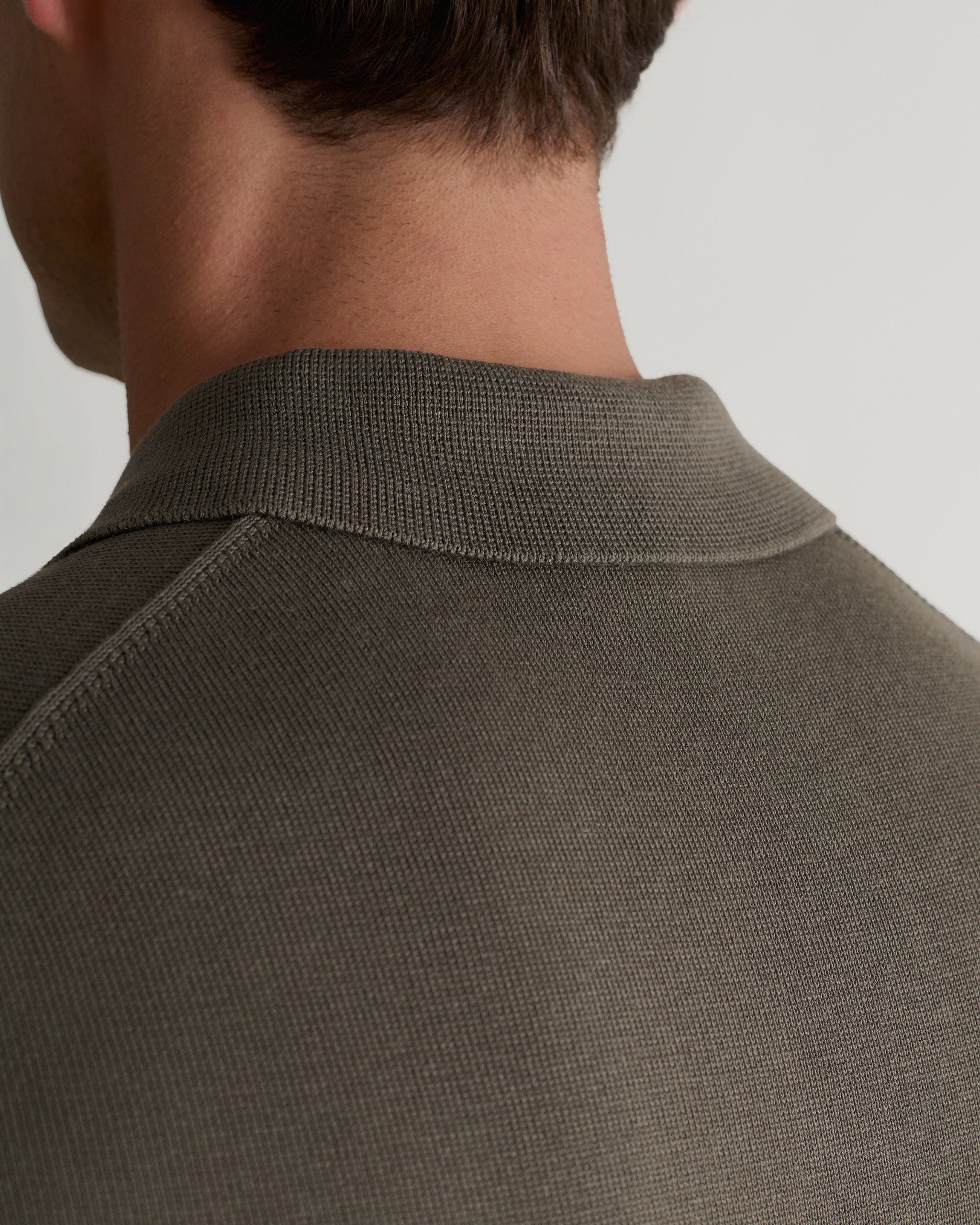 Men's Silk-Cotton Fine Knit Polo