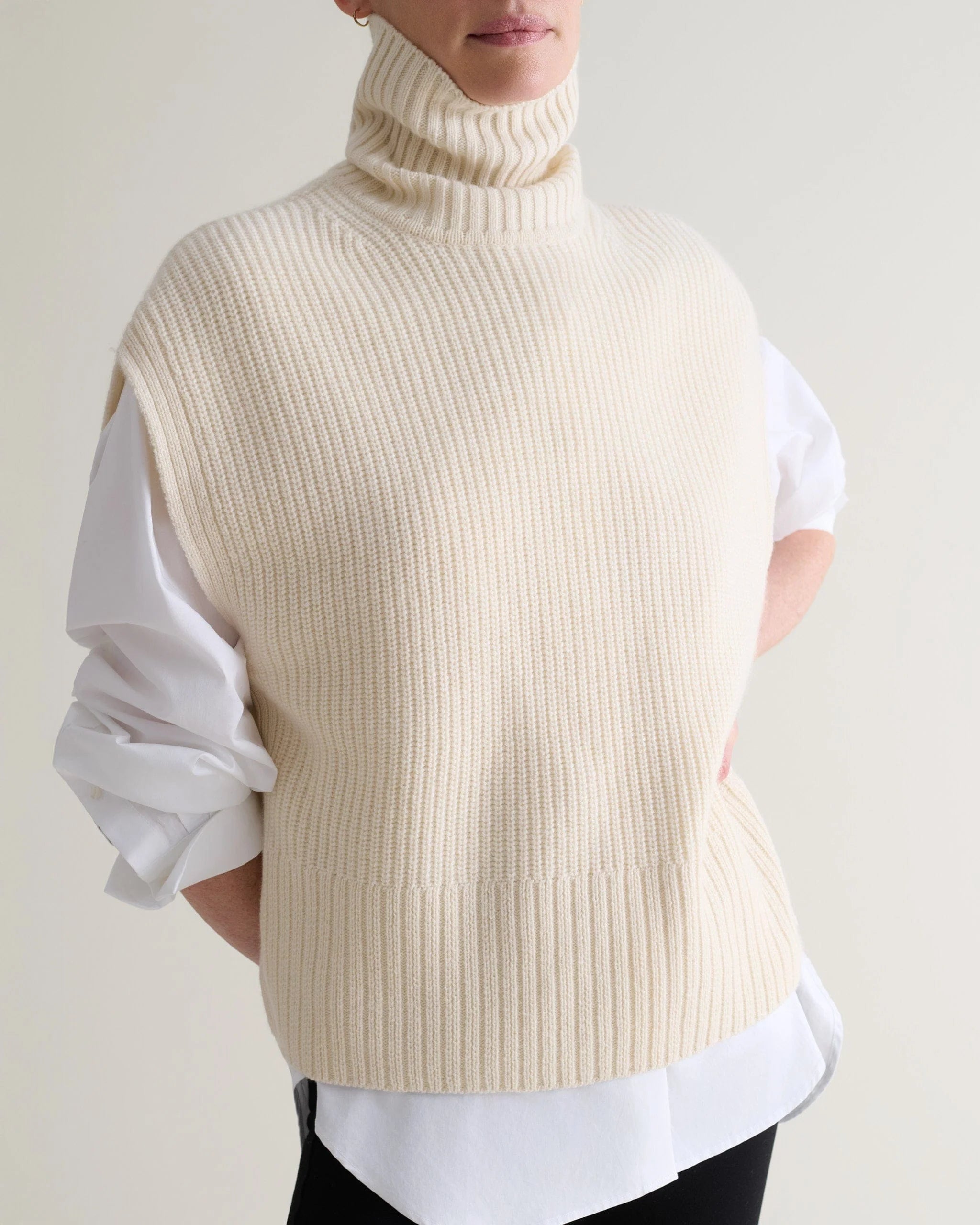 Women's Cashmere Merino Roll Neck Tabard