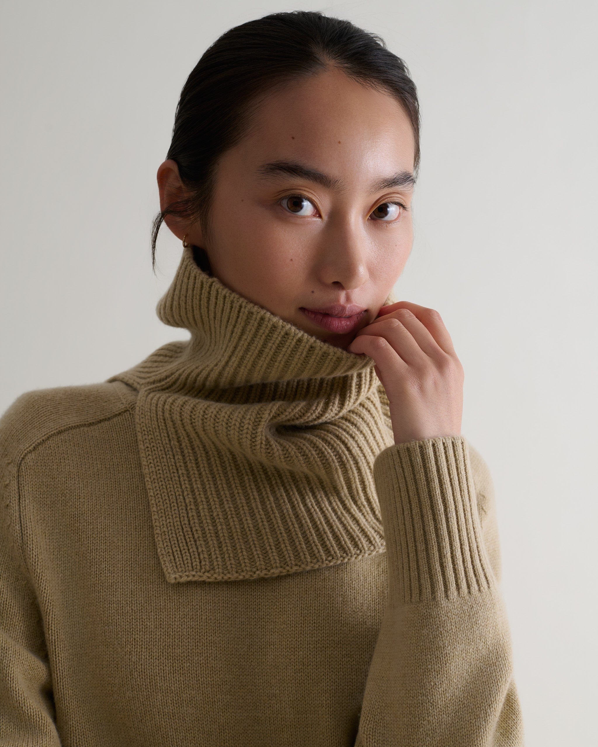 Cashmere Merino Ribbed Collar