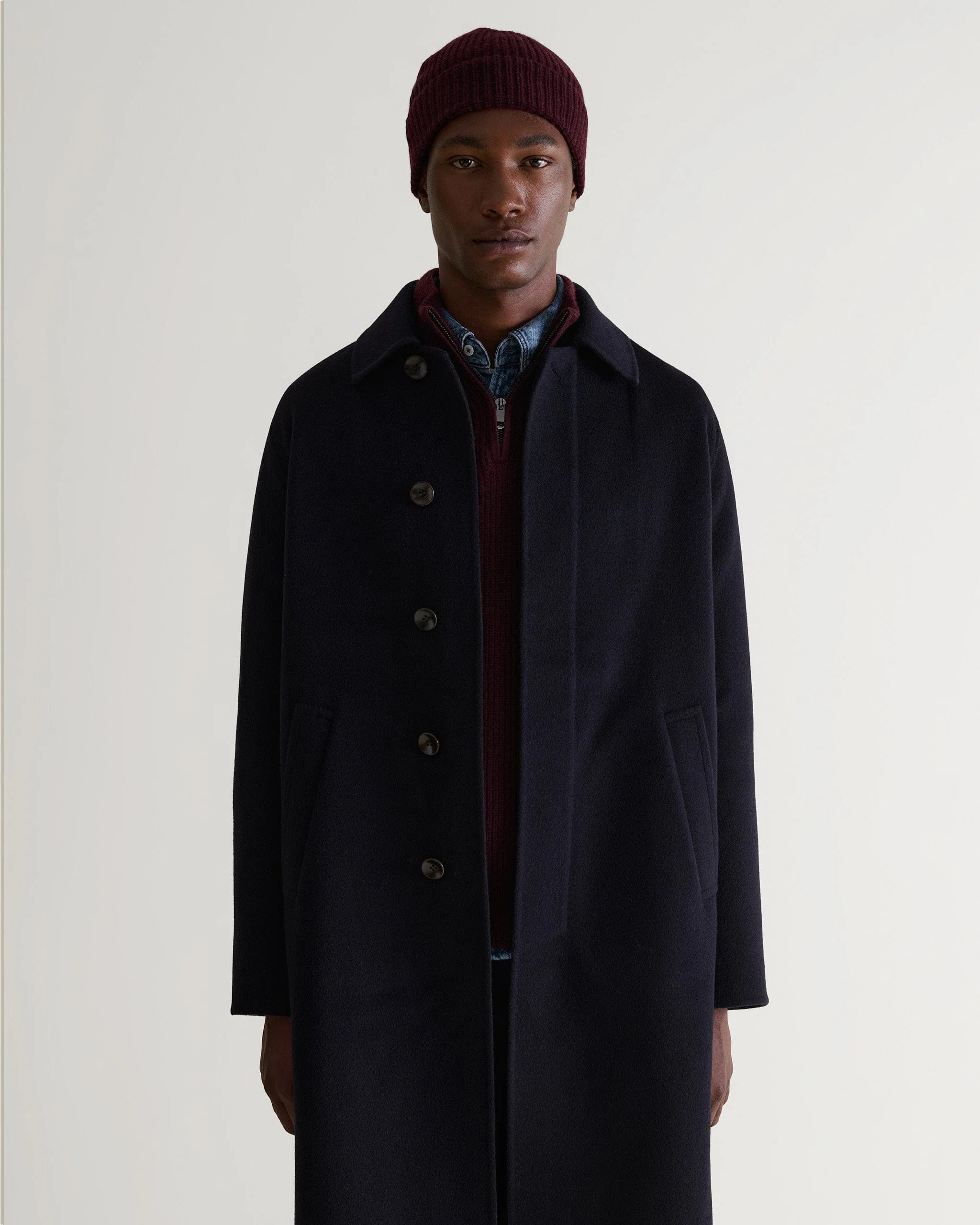 Men's Cashmere Merino Ribbed Knit Beanie