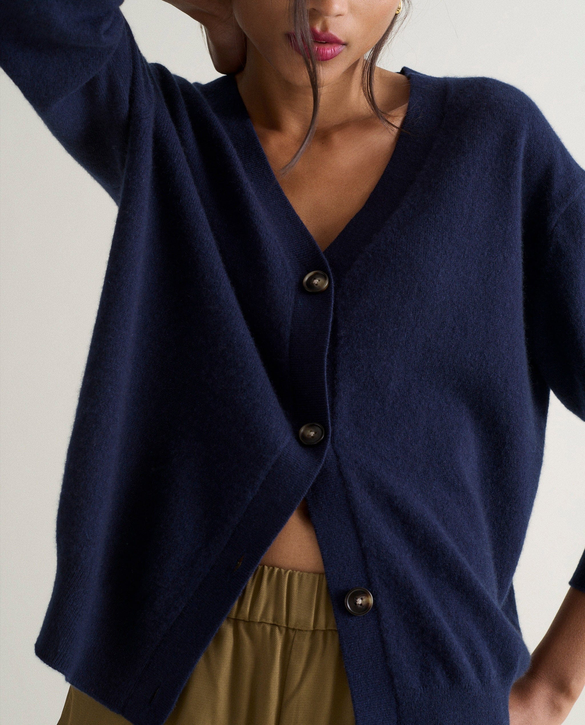 Women's Finest Cashmere Knitted V Neck Cardigan