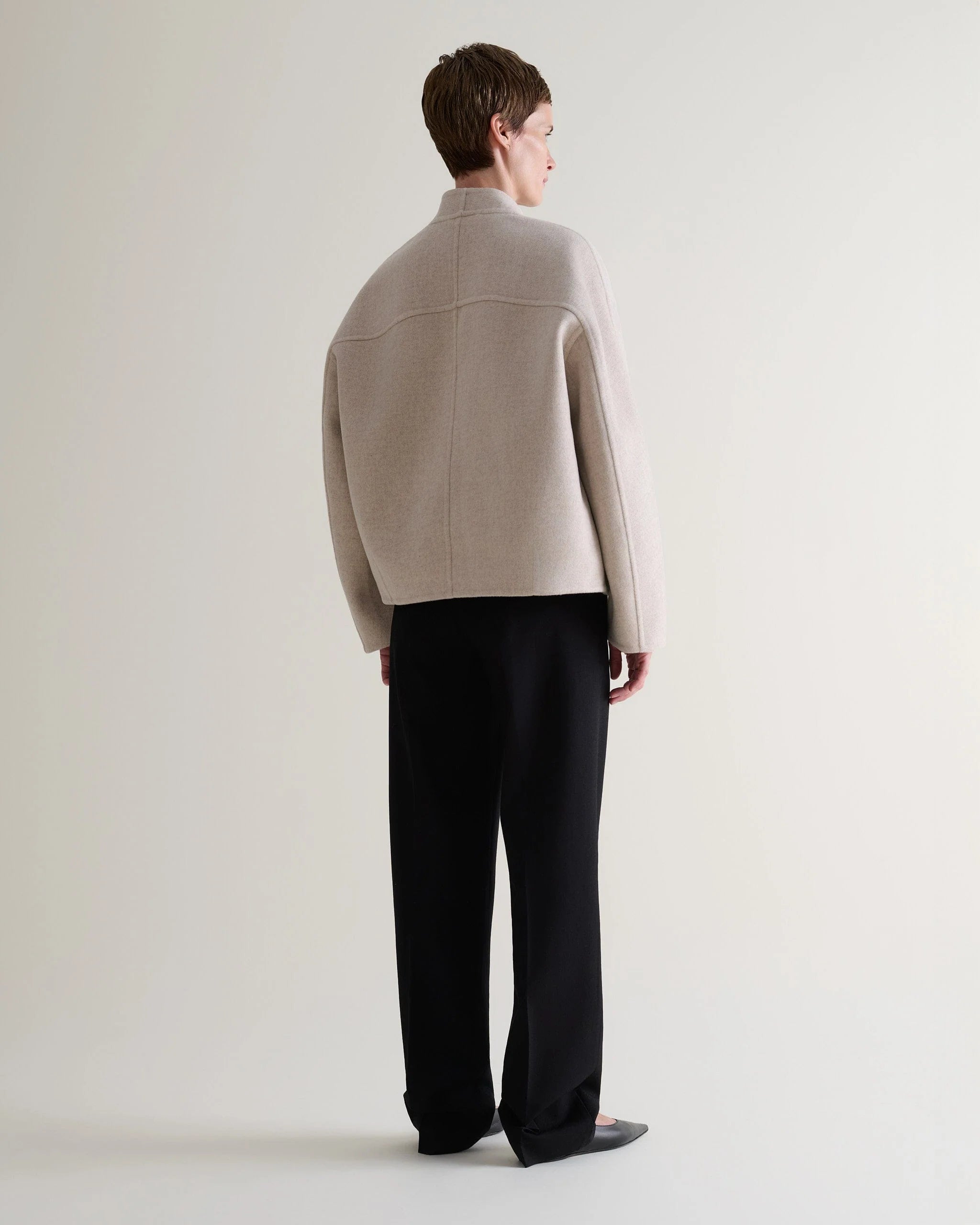 Women's Cashmere Wool Double Faced Scarf Jacket