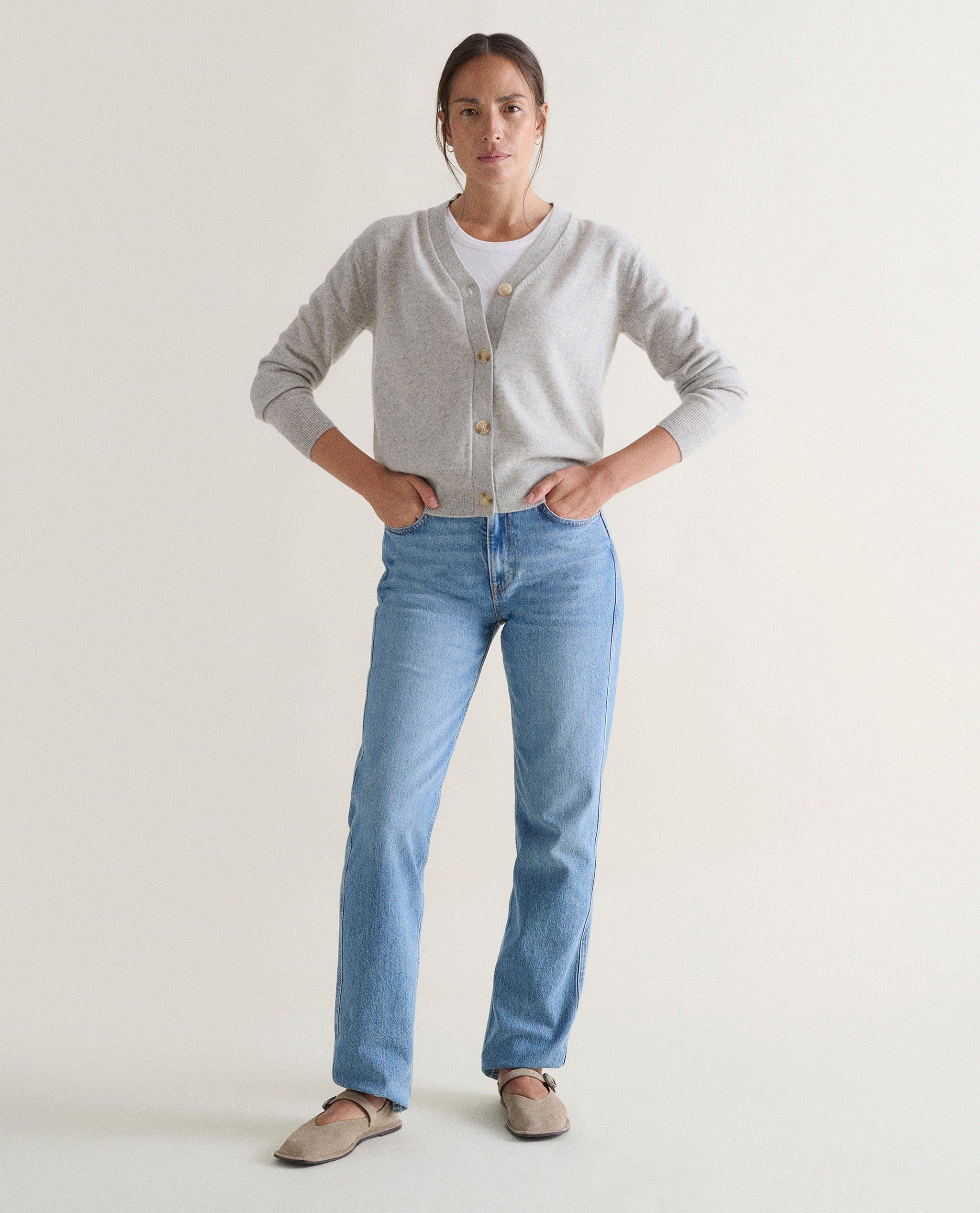 Women's Finest Cashmere Knitted V Neck Cardigan