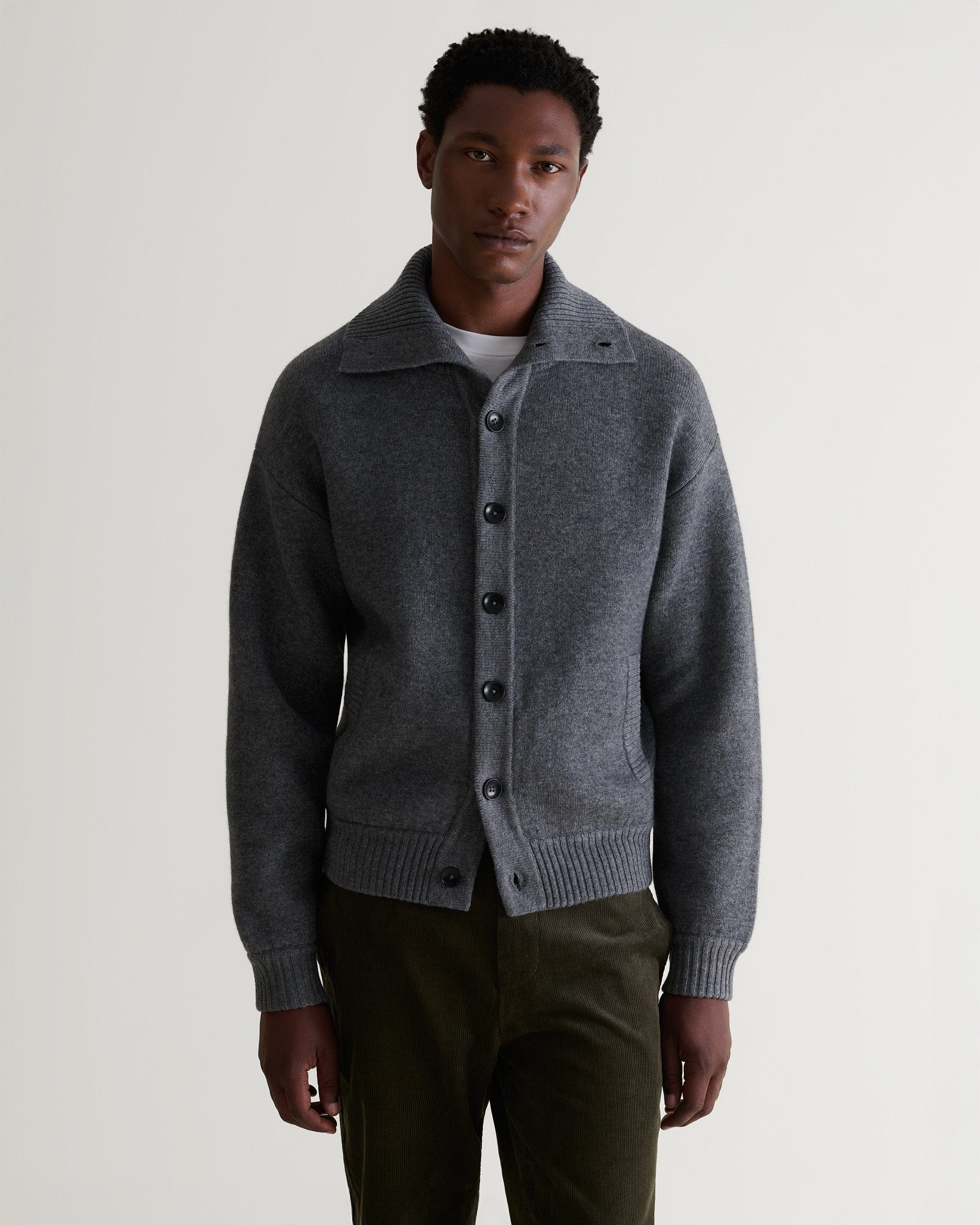 Men's Cashmere Merino Buttoned Cardigan