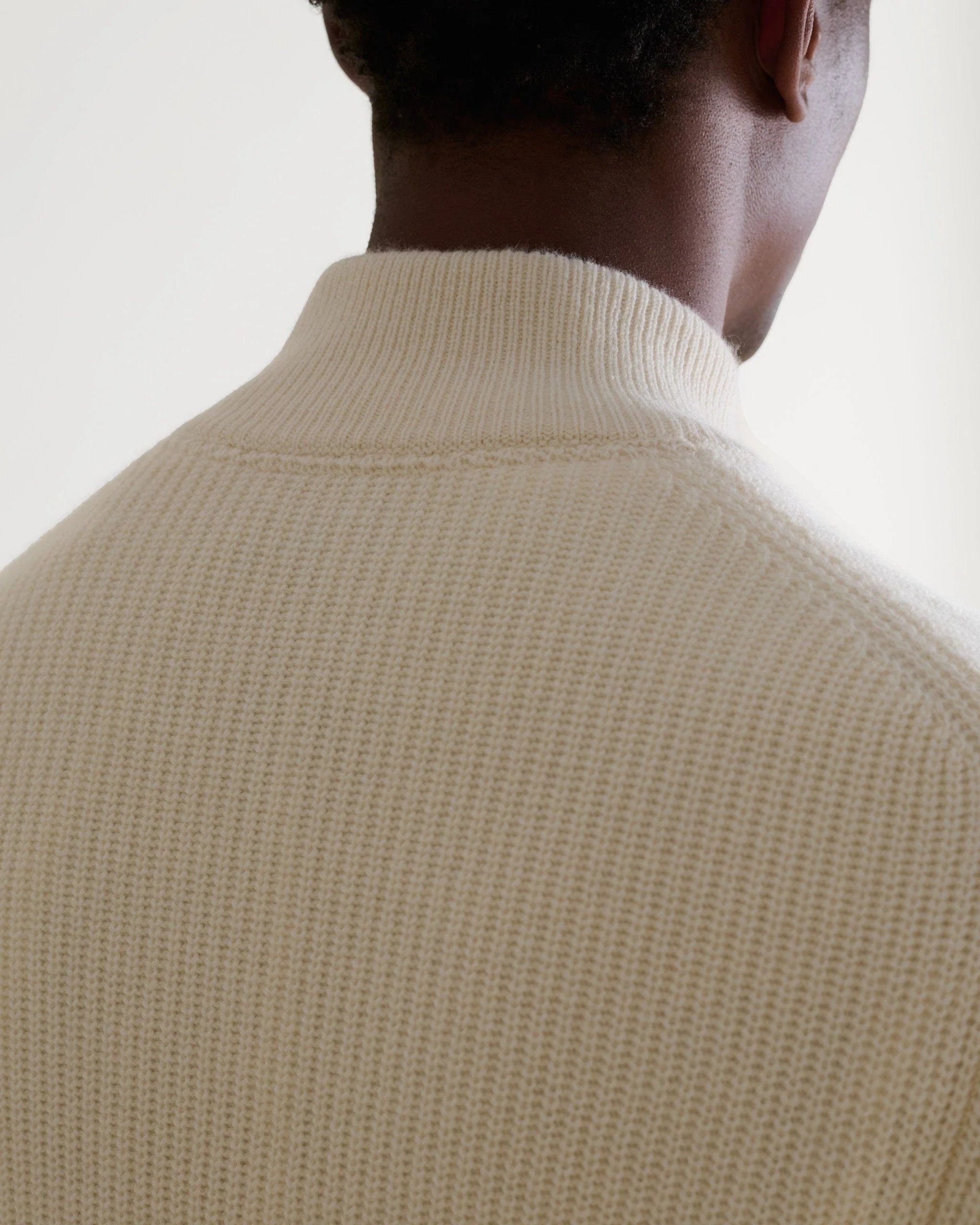 Men's Cashmere Merino Fishermans Rib 1/4 Zip Jumper