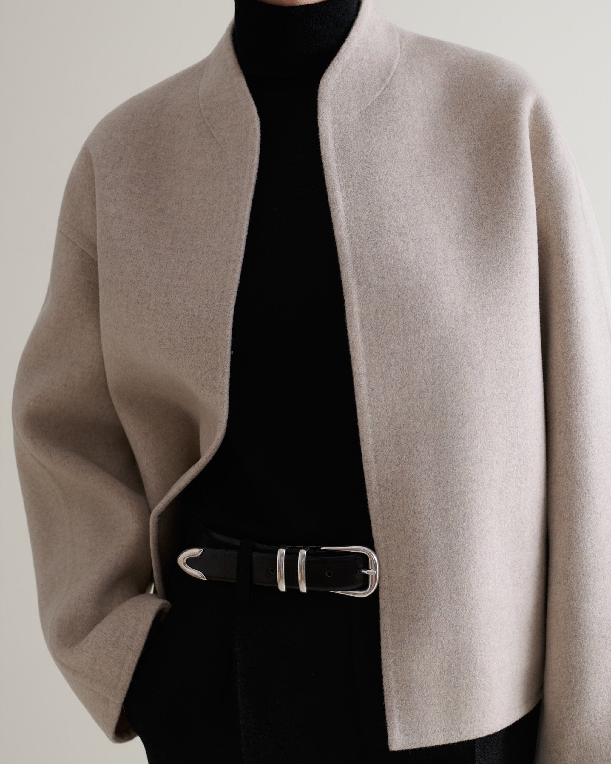 Women's Cashmere Wool Double Faced Scarf Jacket