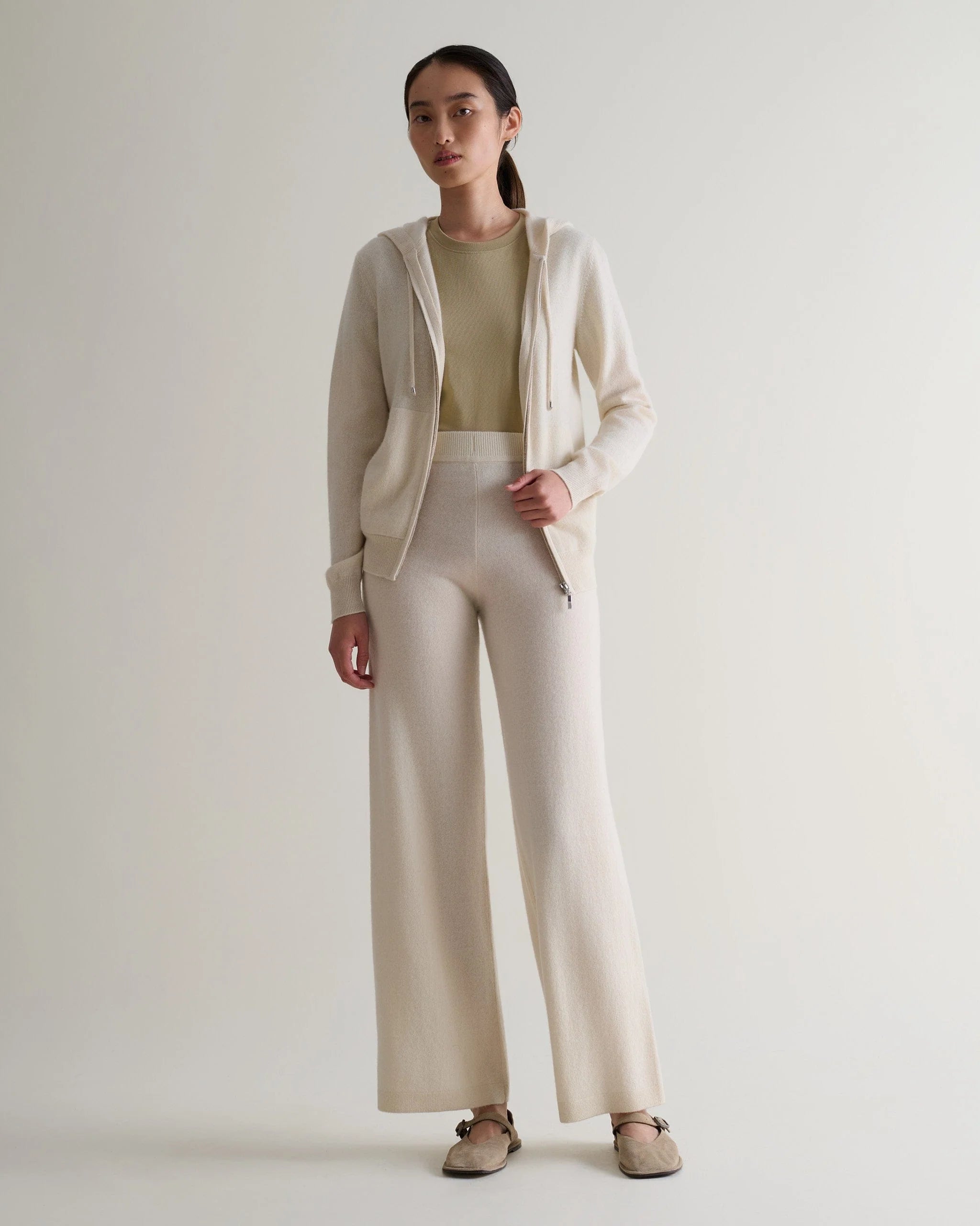 Women's Finest Cashmere Wide-Leg Trousers