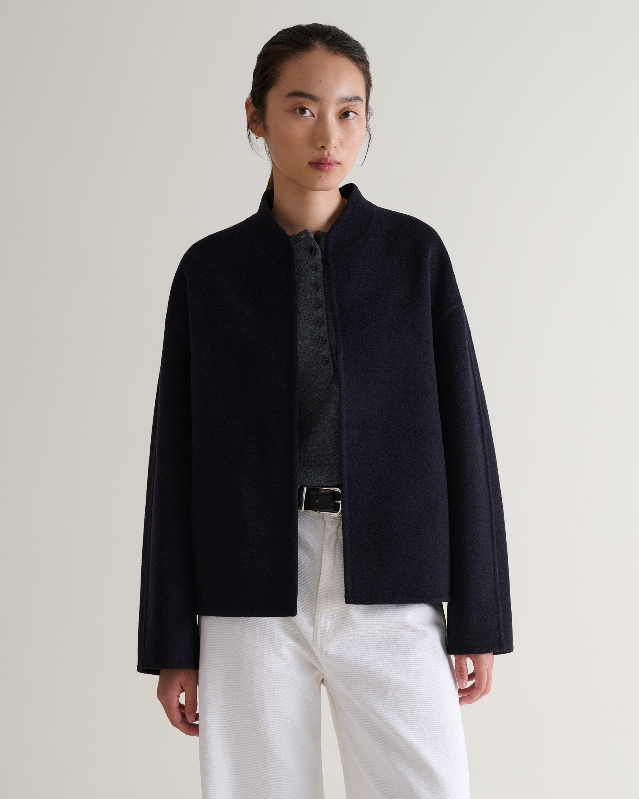 Women's Cashmere Wool Double Faced Scarf Jacket