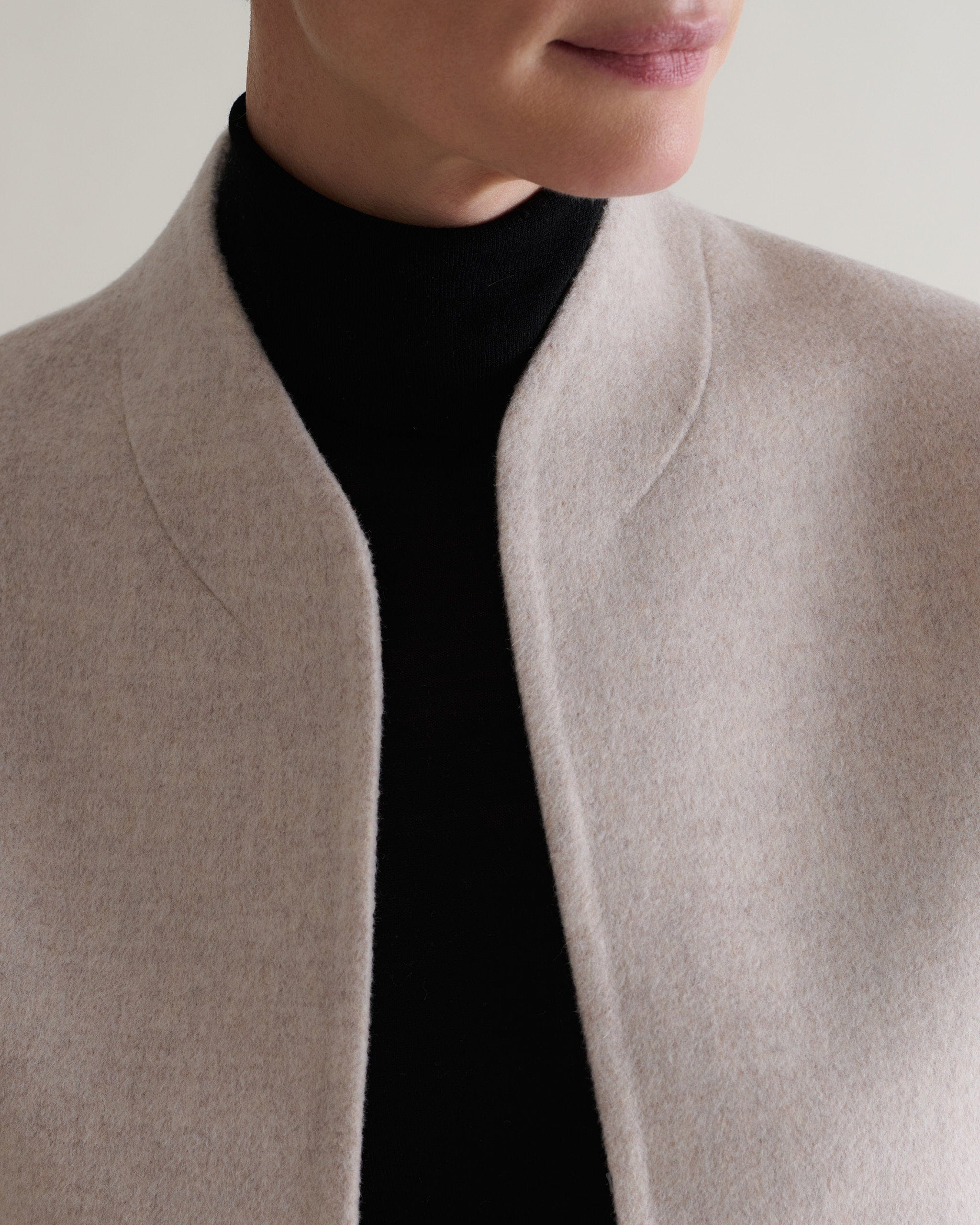 Women's Cashmere Wool Double Faced Scarf Jacket