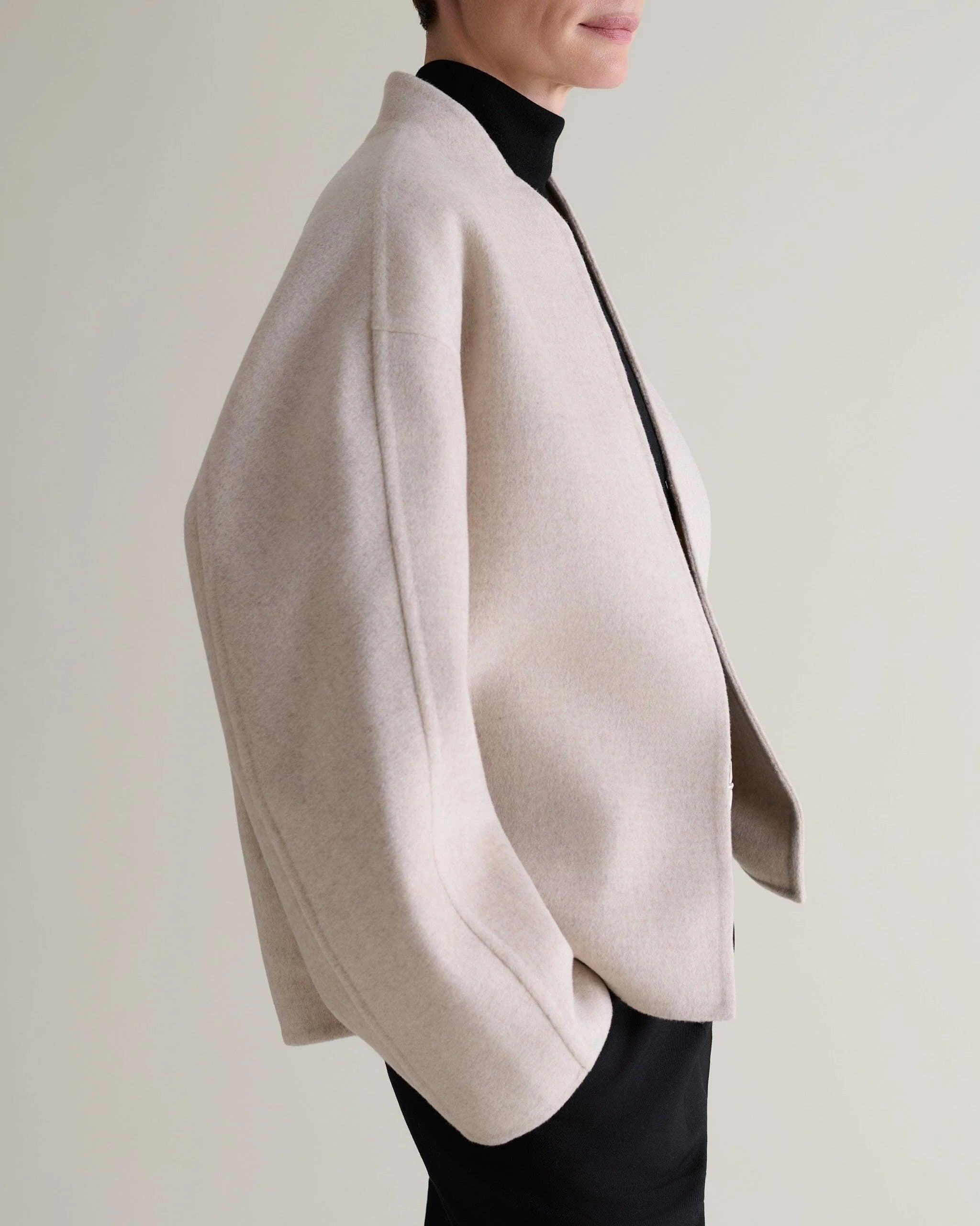 Women's Cashmere Wool Double Faced Scarf Jacket