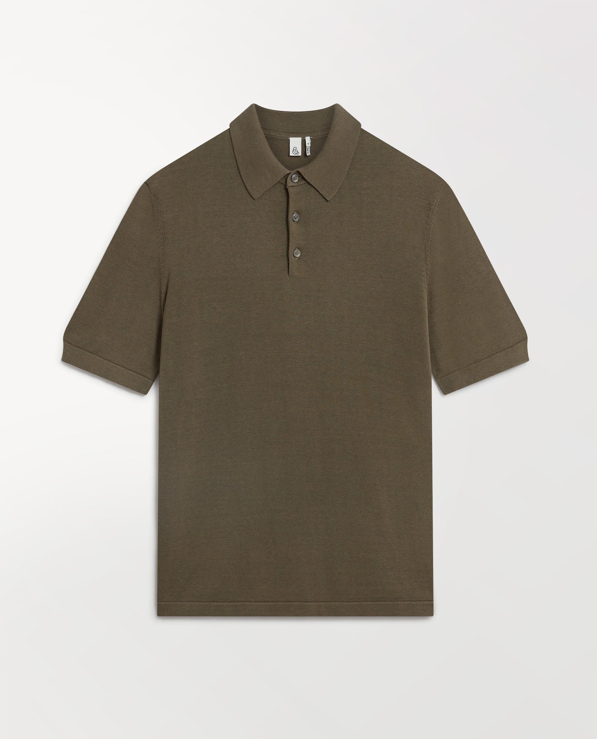 Men's Silk-Cotton Fine Knit Polo