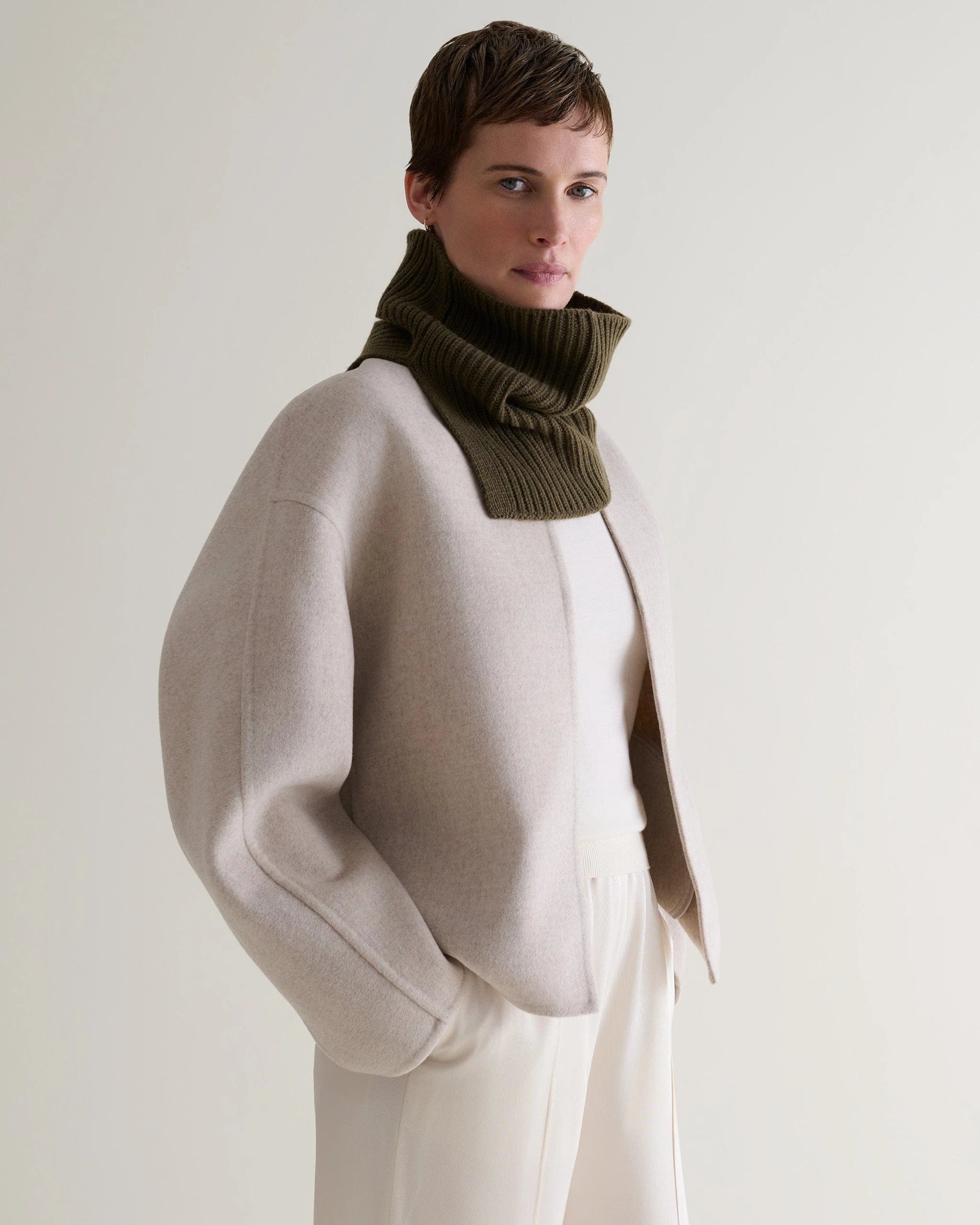 Cashmere Merino Ribbed Collar