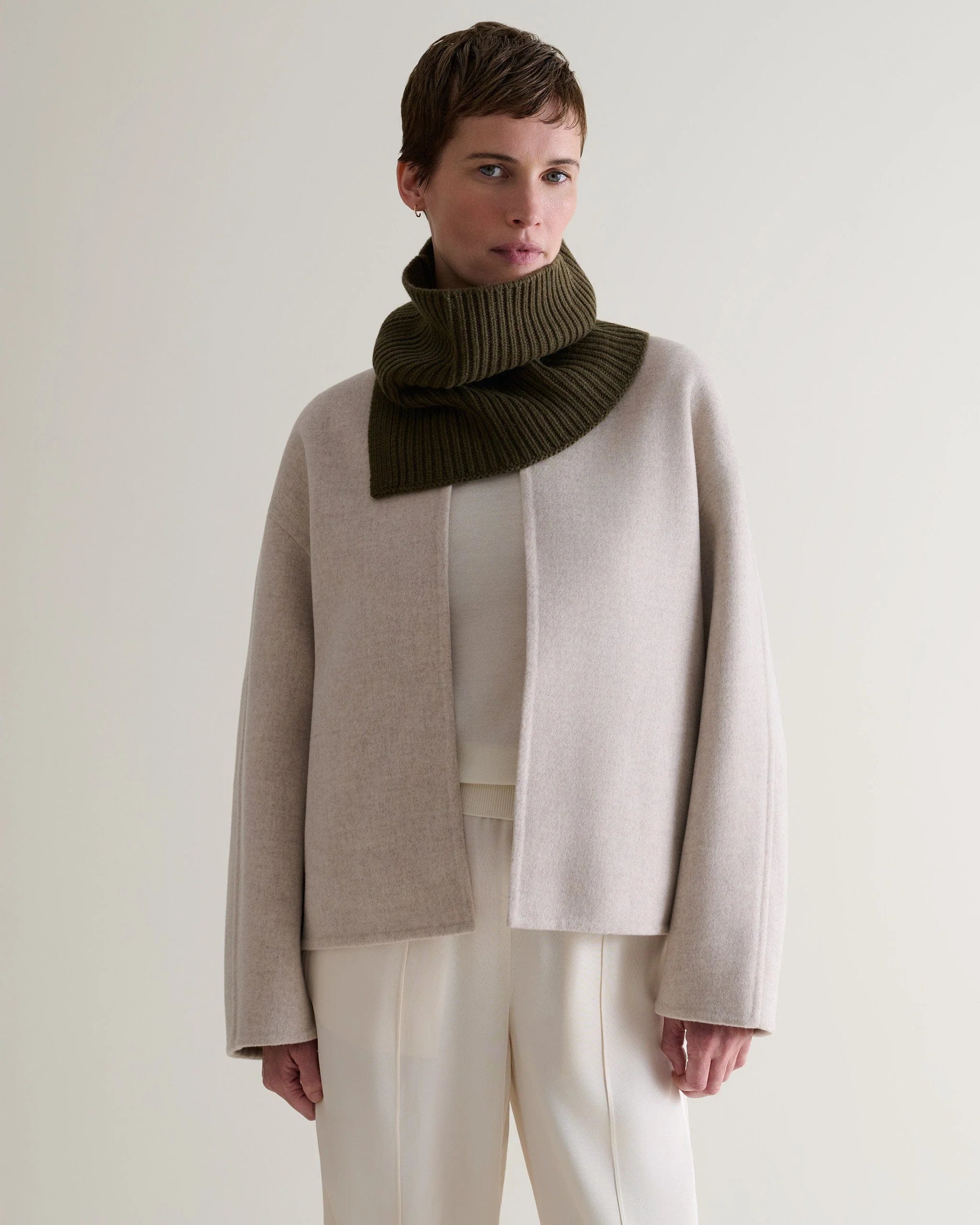 Cashmere Merino Ribbed Collar